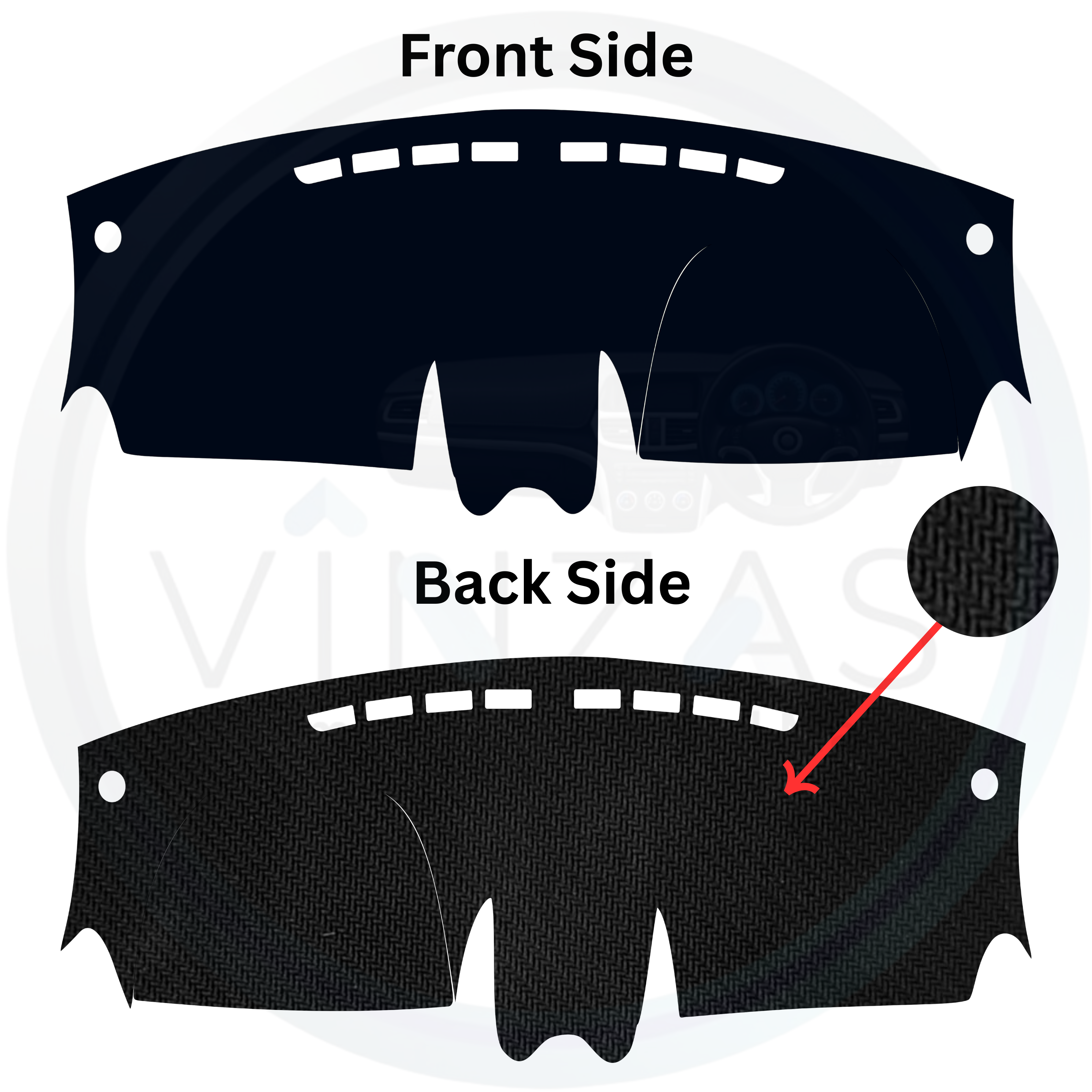 Black custom car dashboard cover
