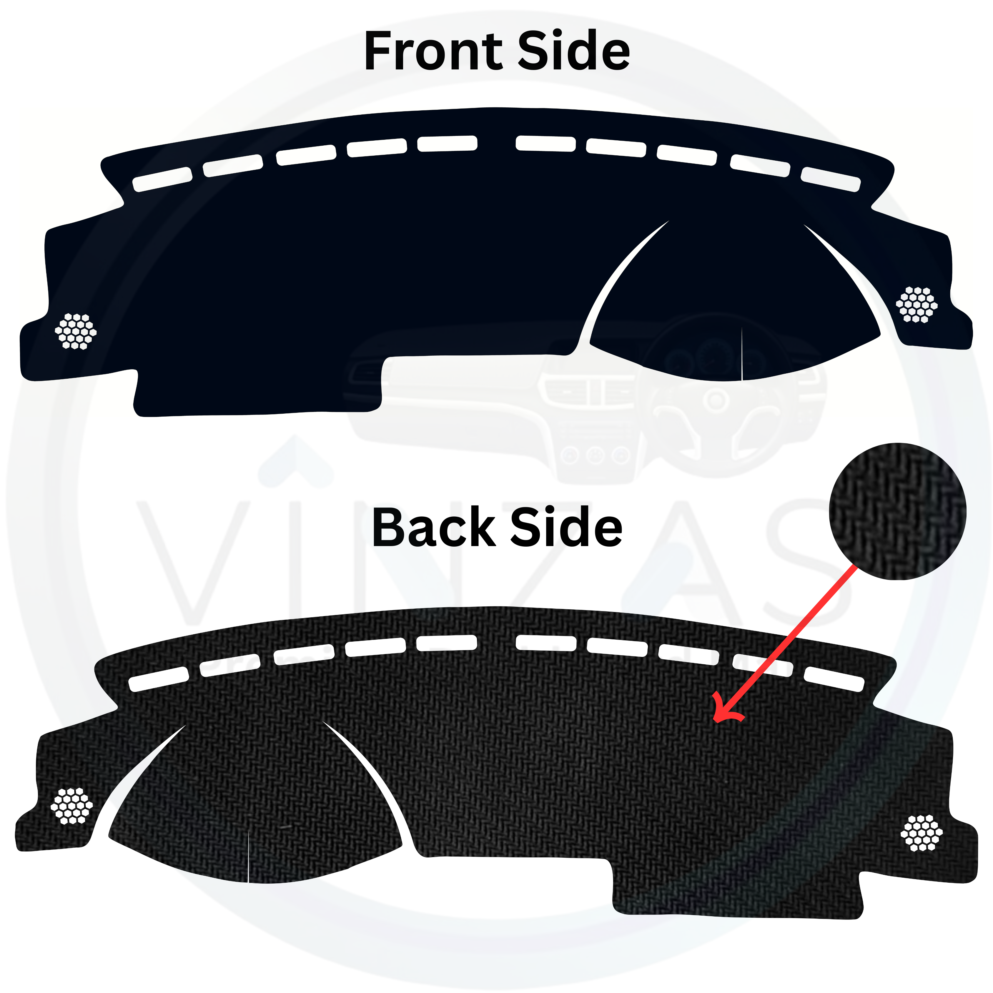 Black custom car dashboard cover
