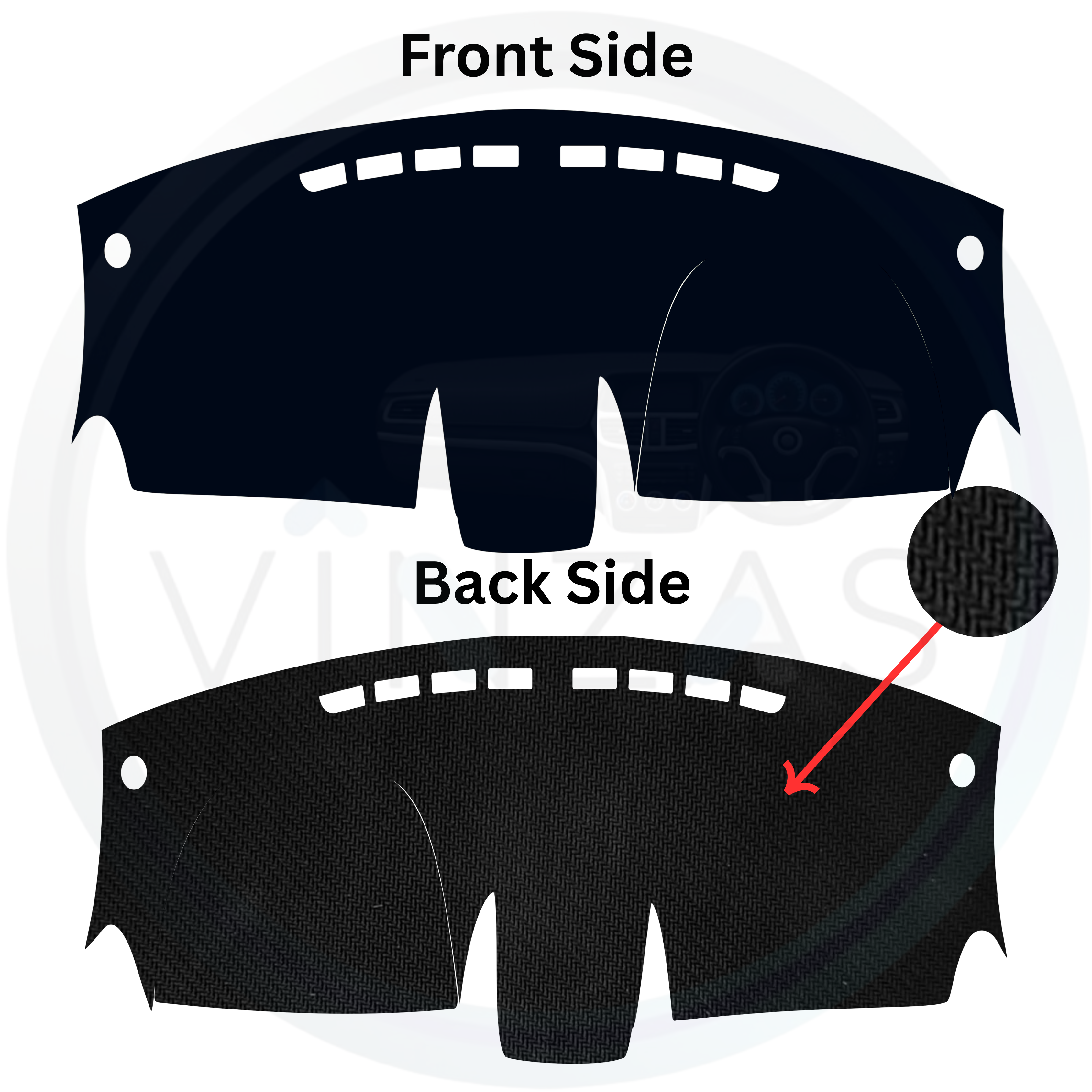 Black custom car dashboard cover
