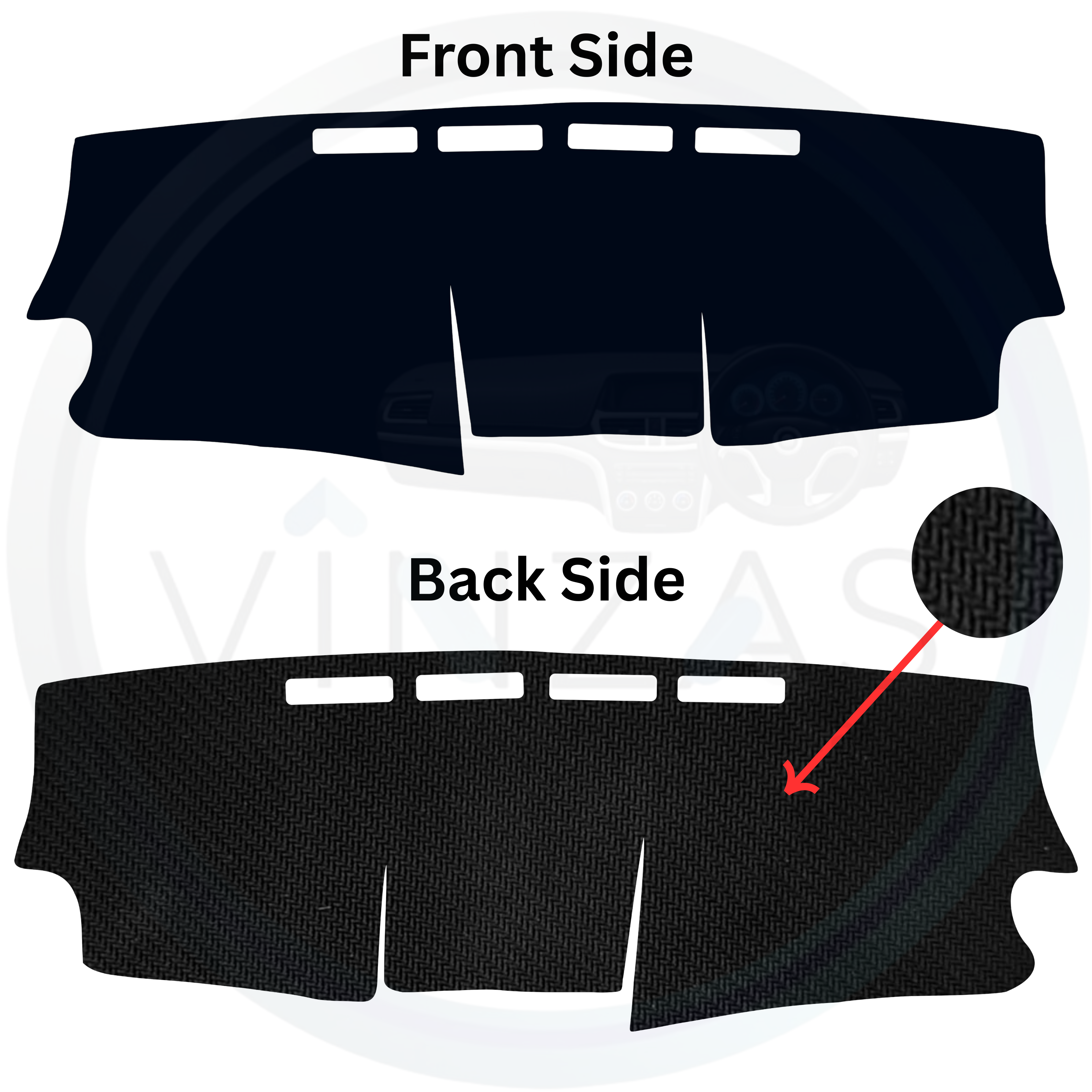 Black custom car dashboard cover
