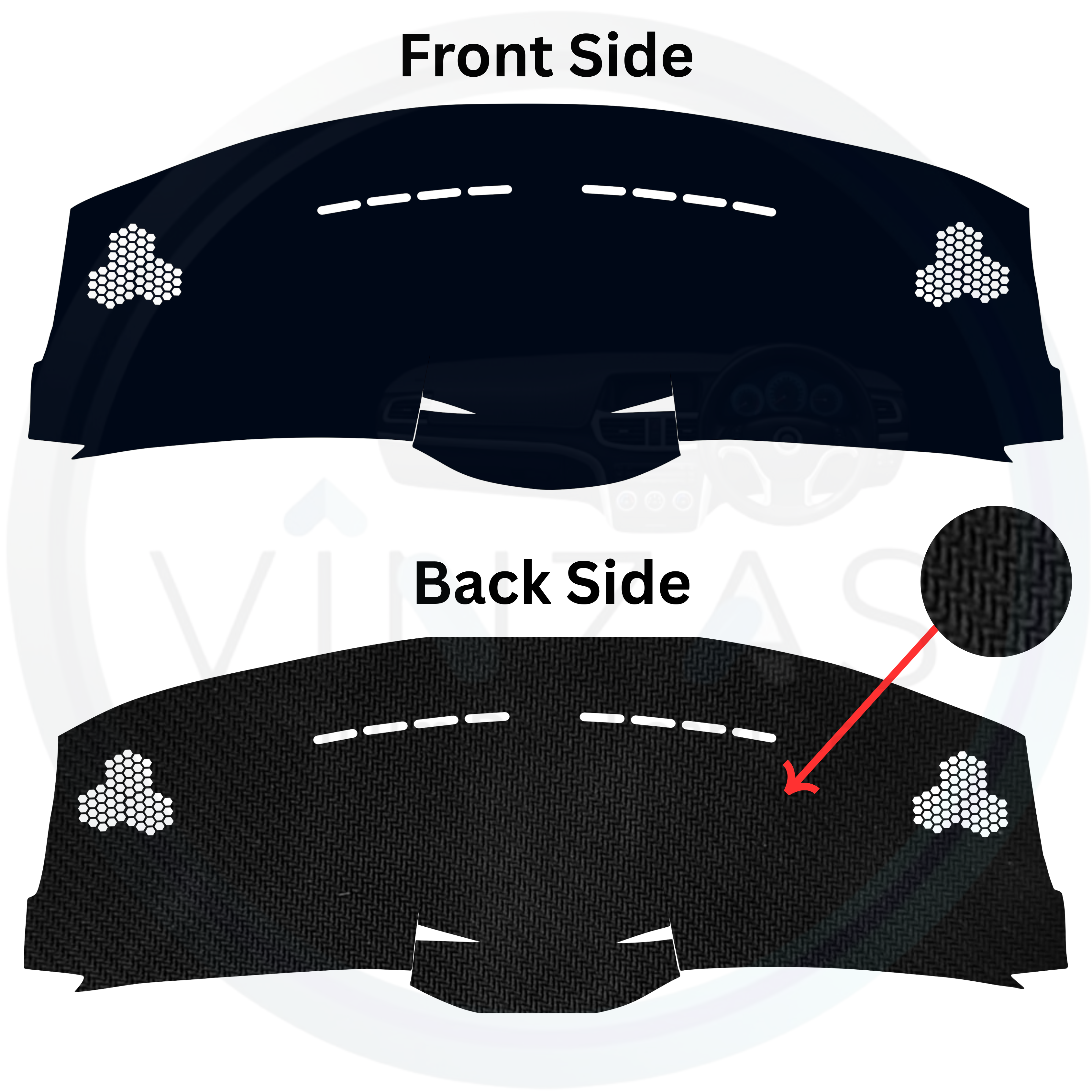 Black custom car dashboard cover
