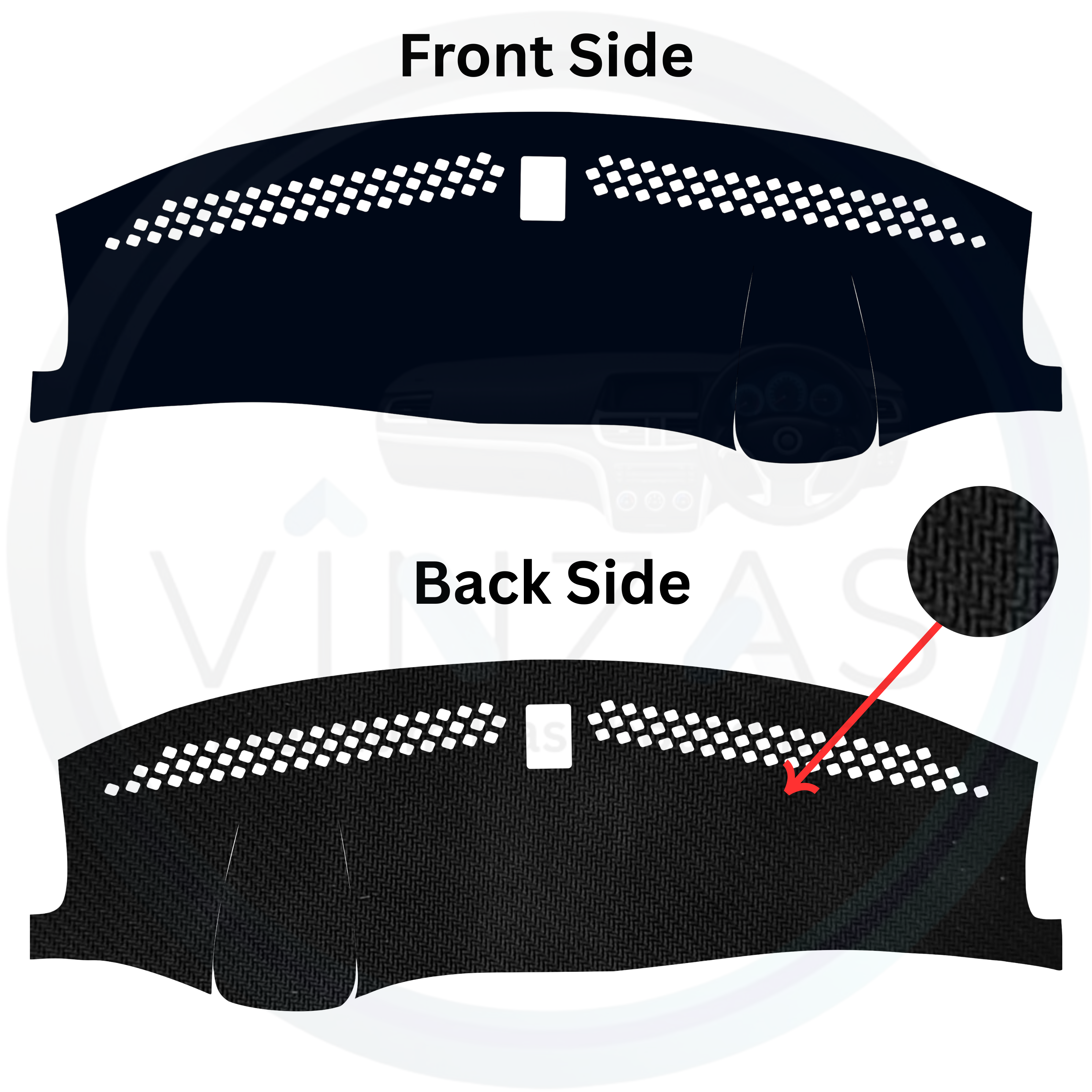Black custom car dashboard cover
