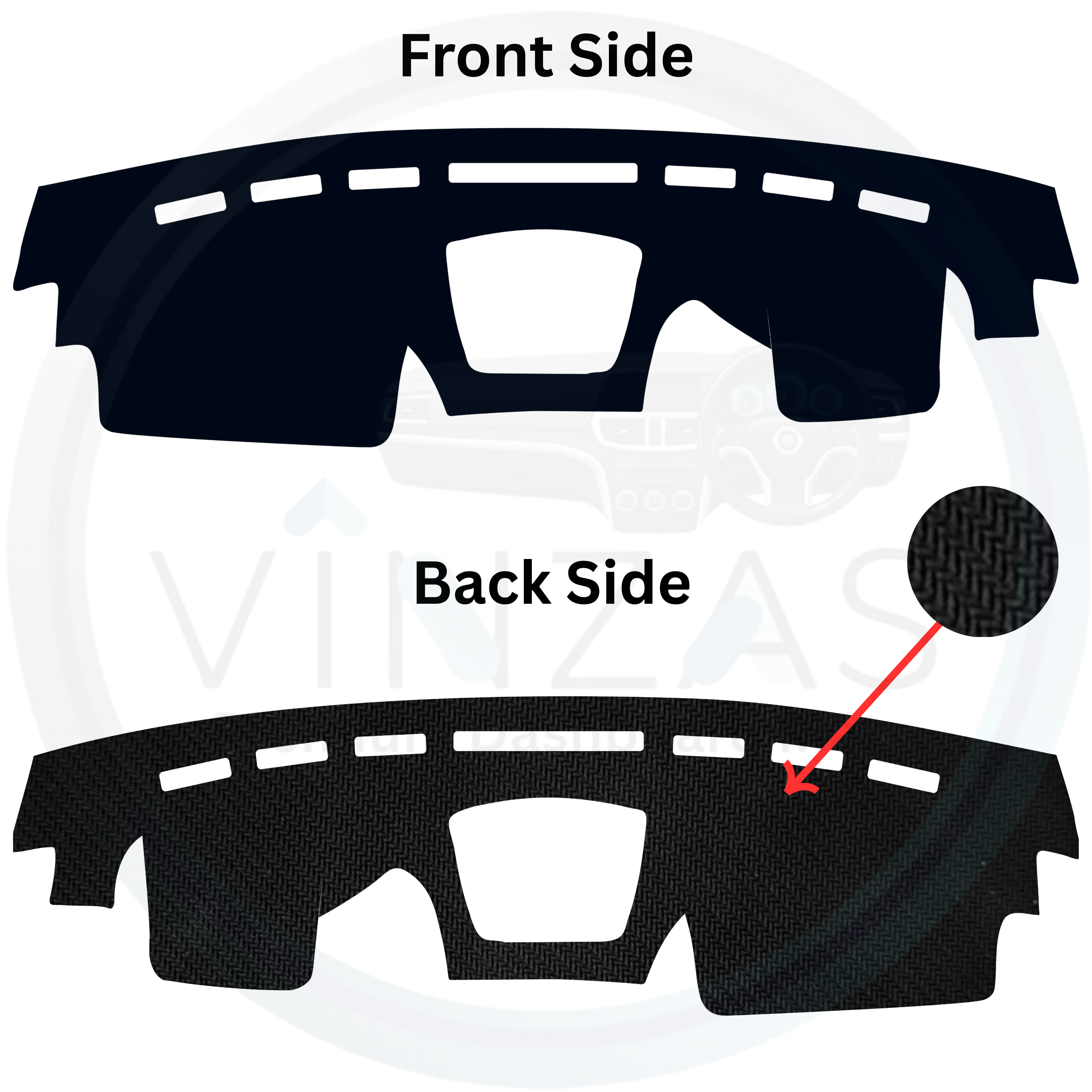 Black custom car dashboard cover
