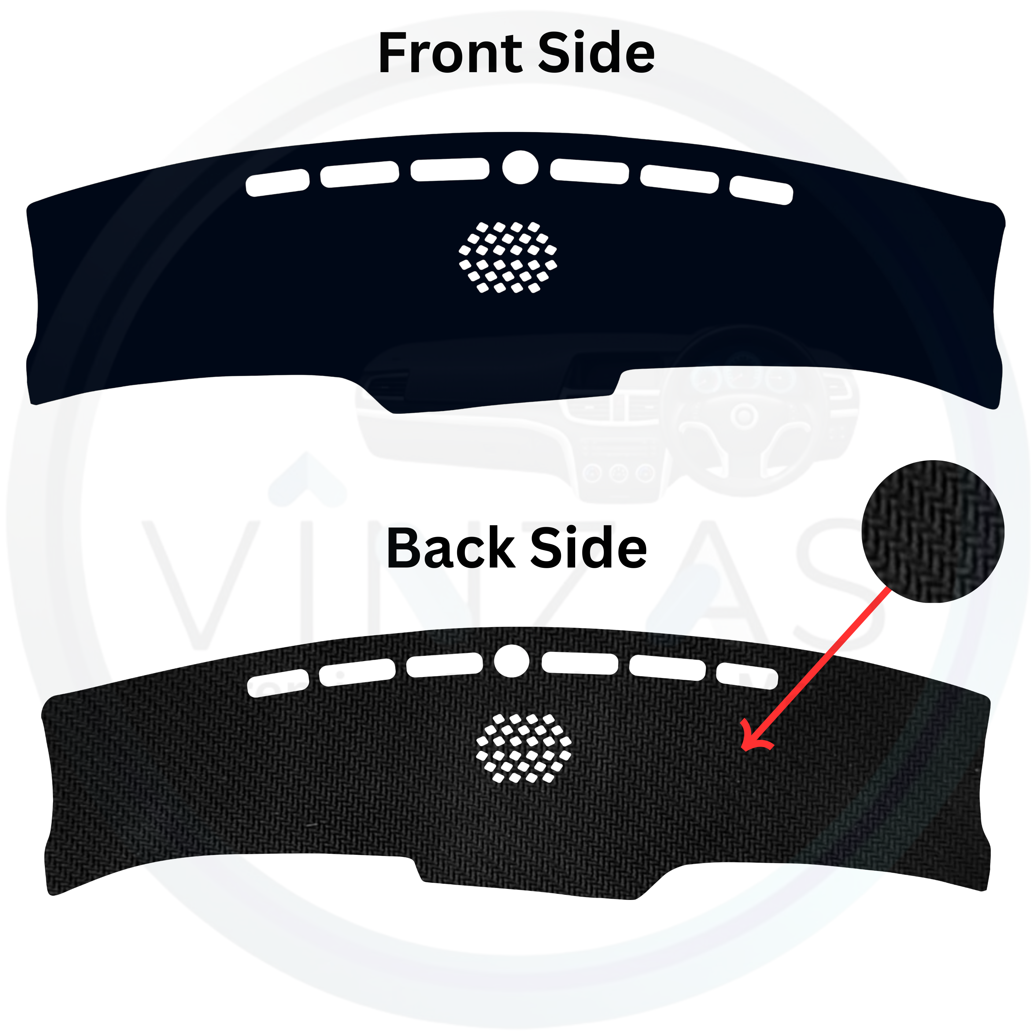 Black custom car dashboard cover
