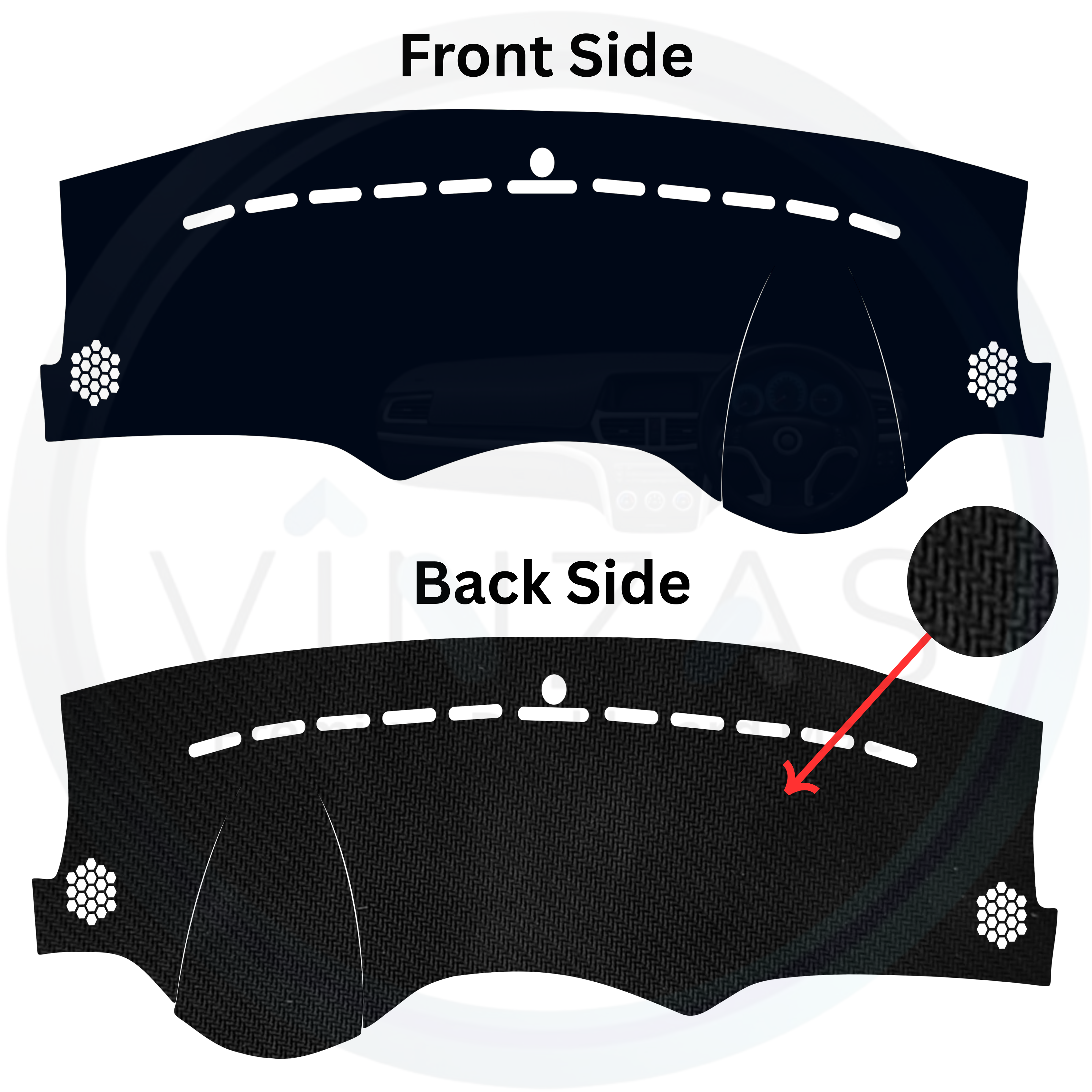 Black custom car dashboard cover
background