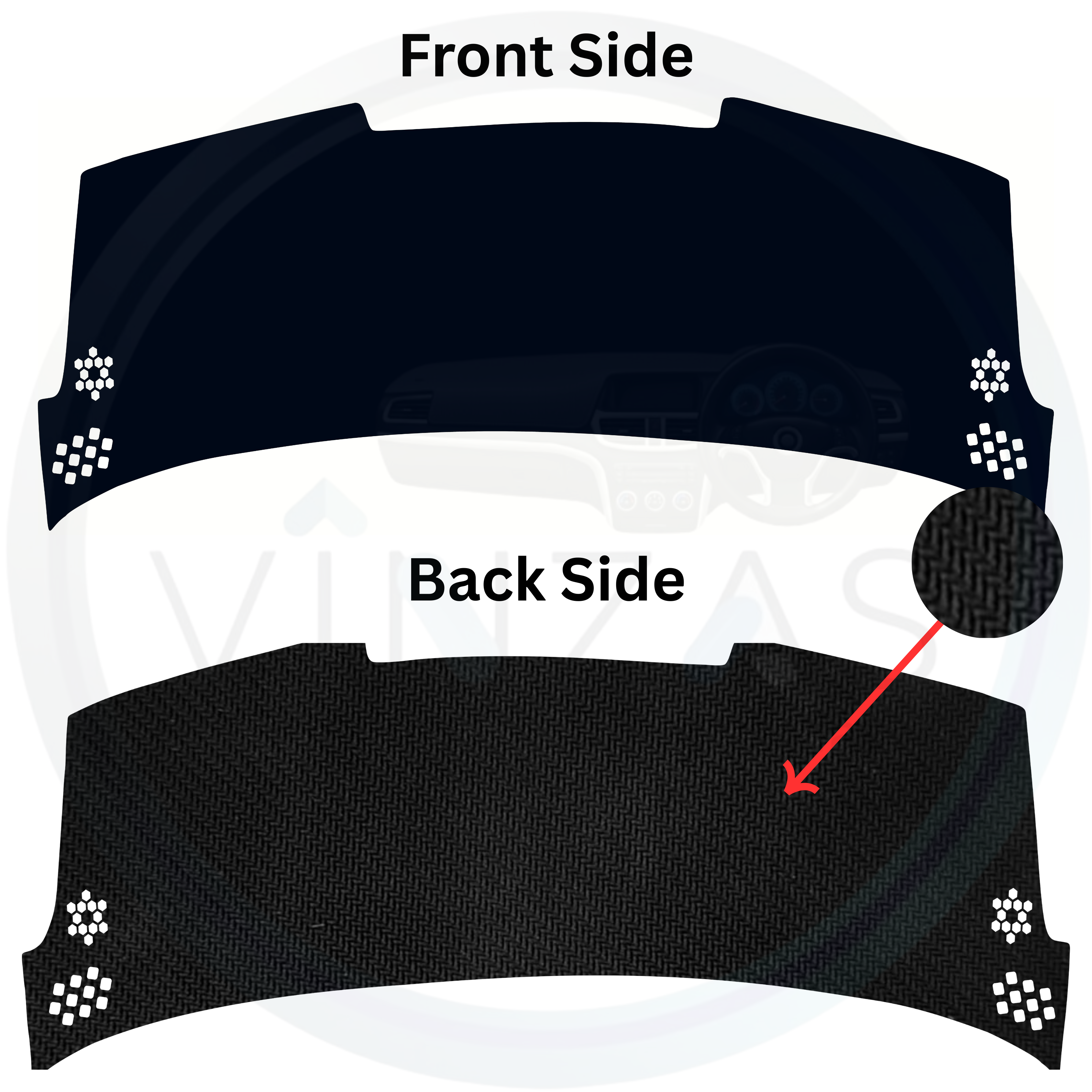 Black custom car dashboard cover
