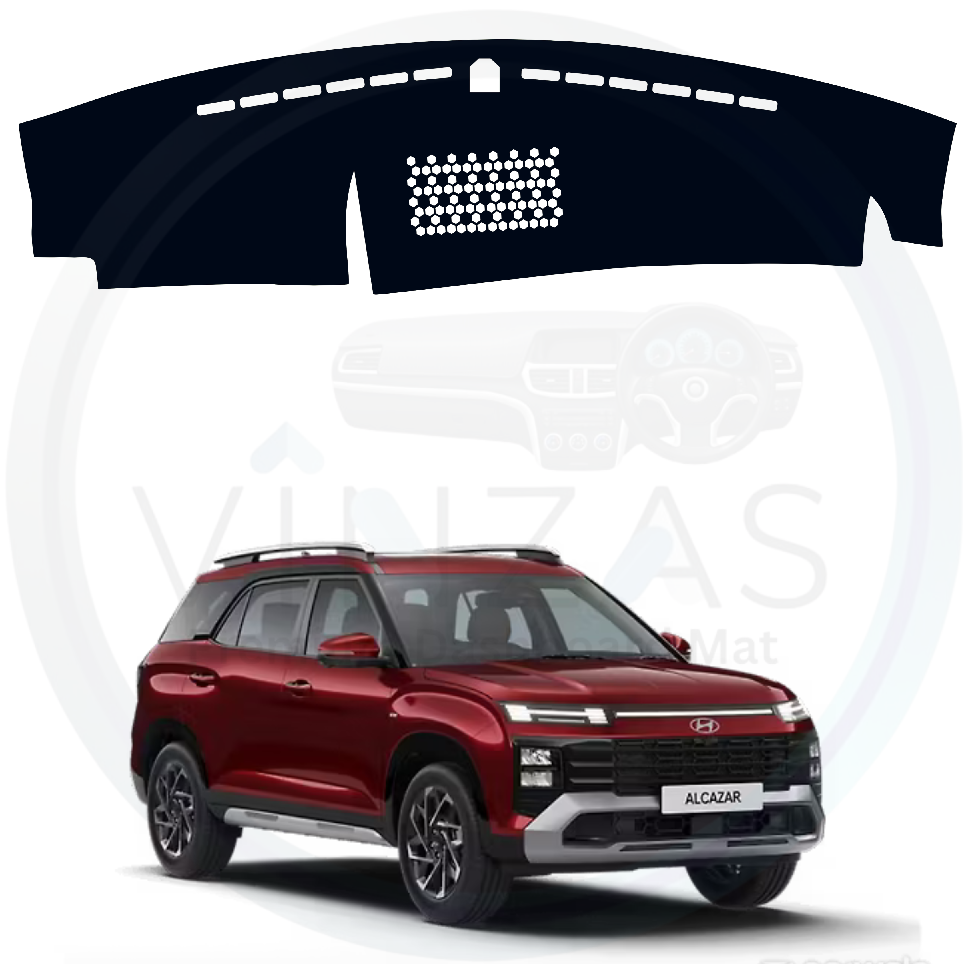 Black custom car dashboard cover For Alcazar 