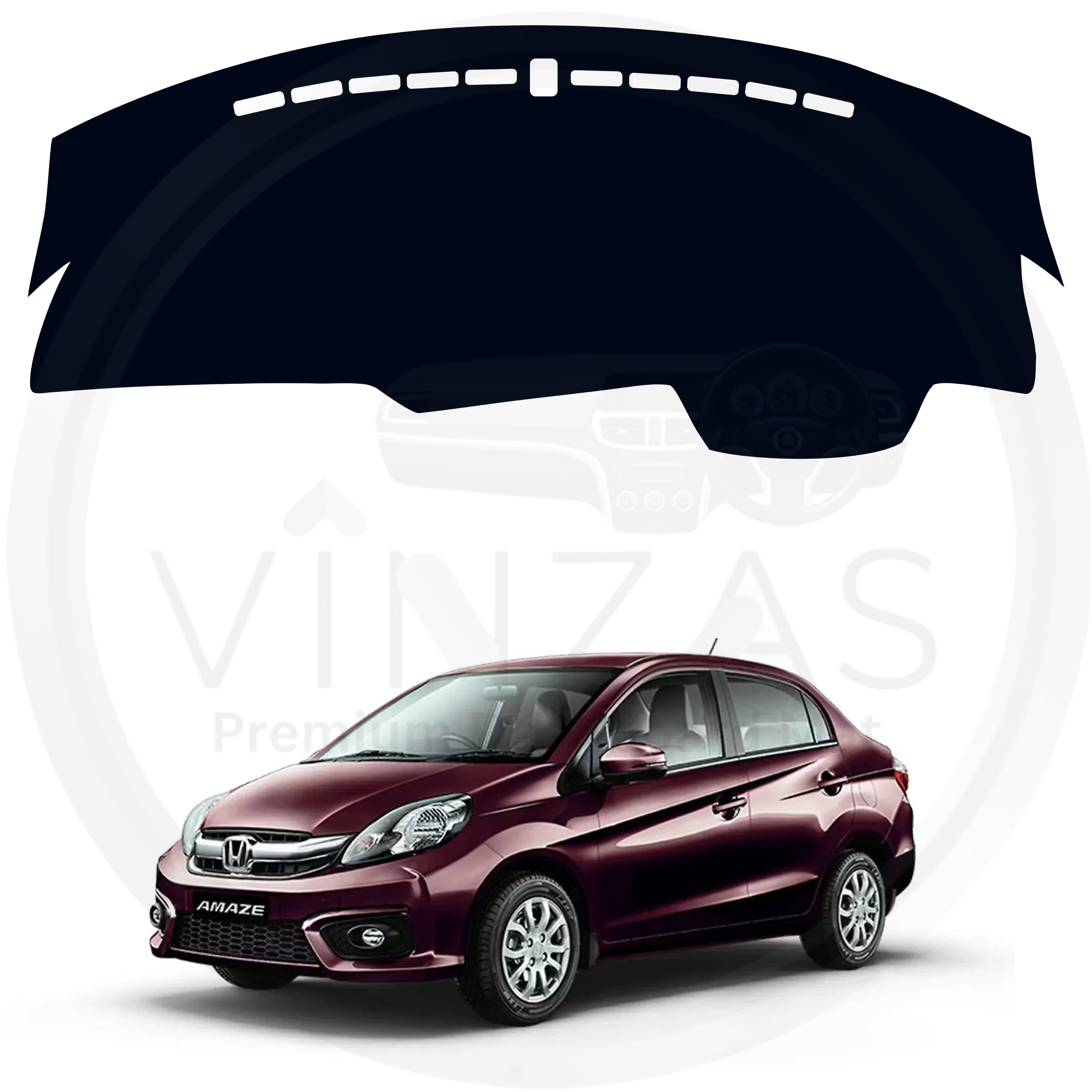 Black custom car dashboard cover For Amaze 2016 To 2018
