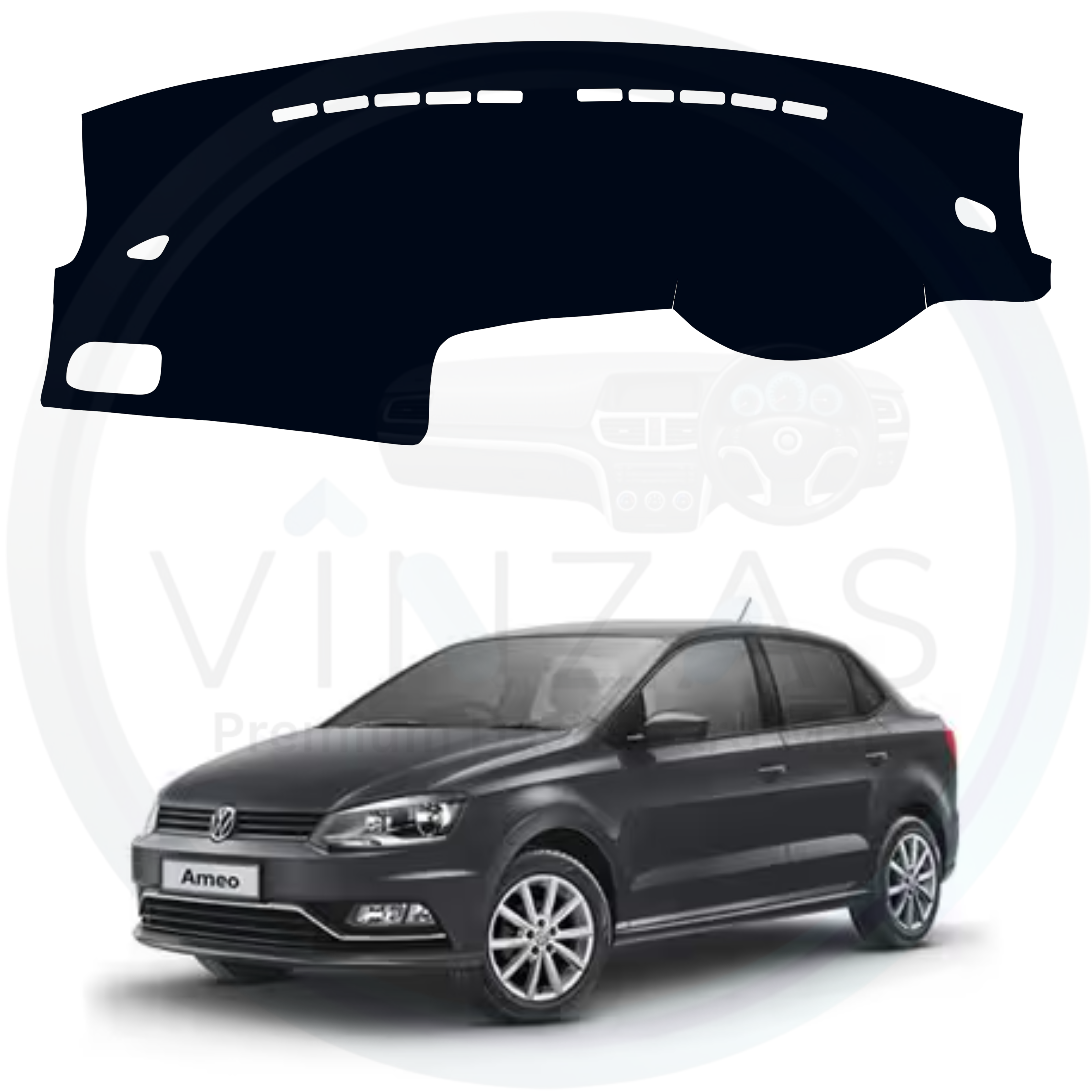 Black custom car dashboard cover For Ameo 
