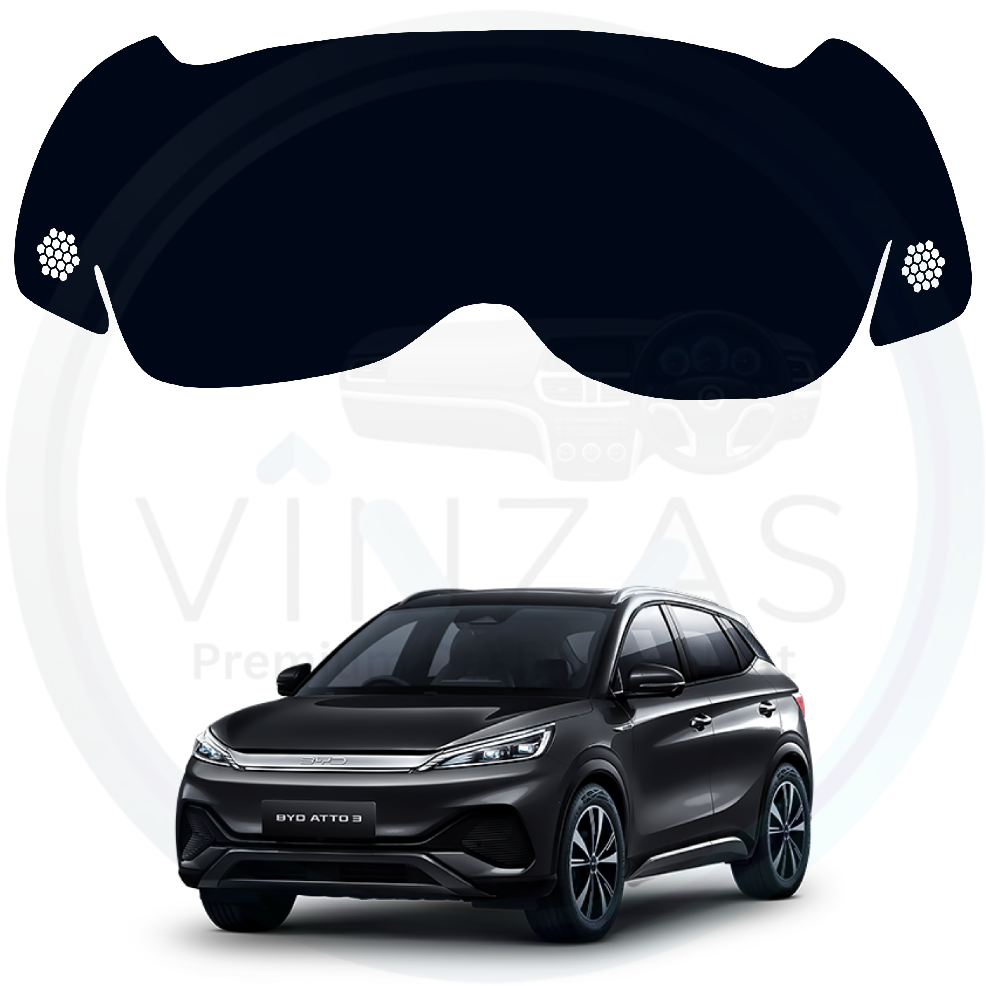 Black custom car dashboard cover For Atto