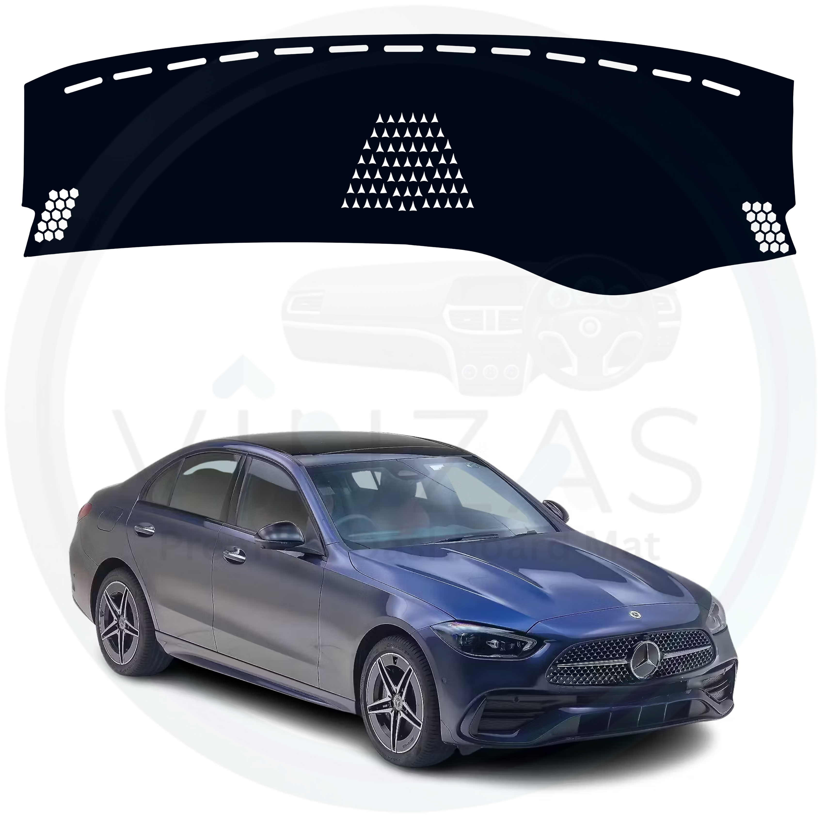 Black custom car dashboard cover For Benz C-Class 
