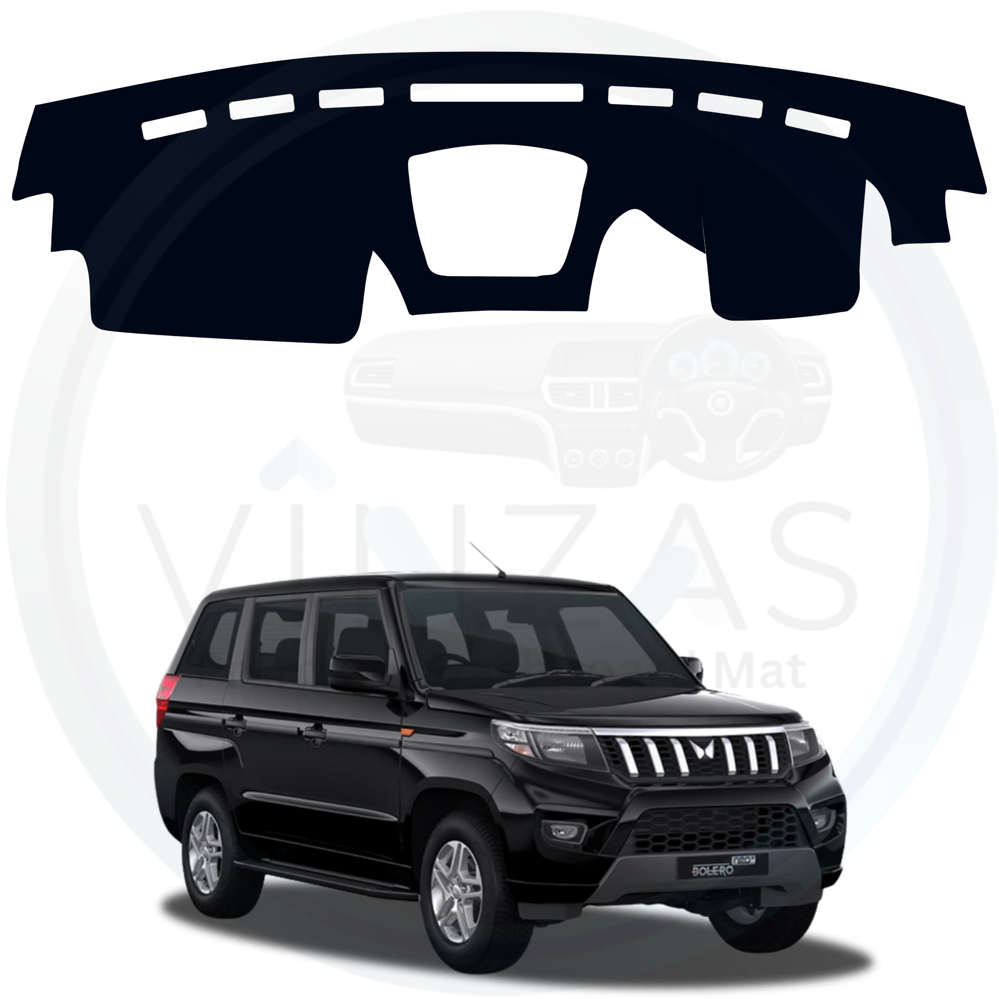 Black custom car dashboard cover For Bolero Neo Plus