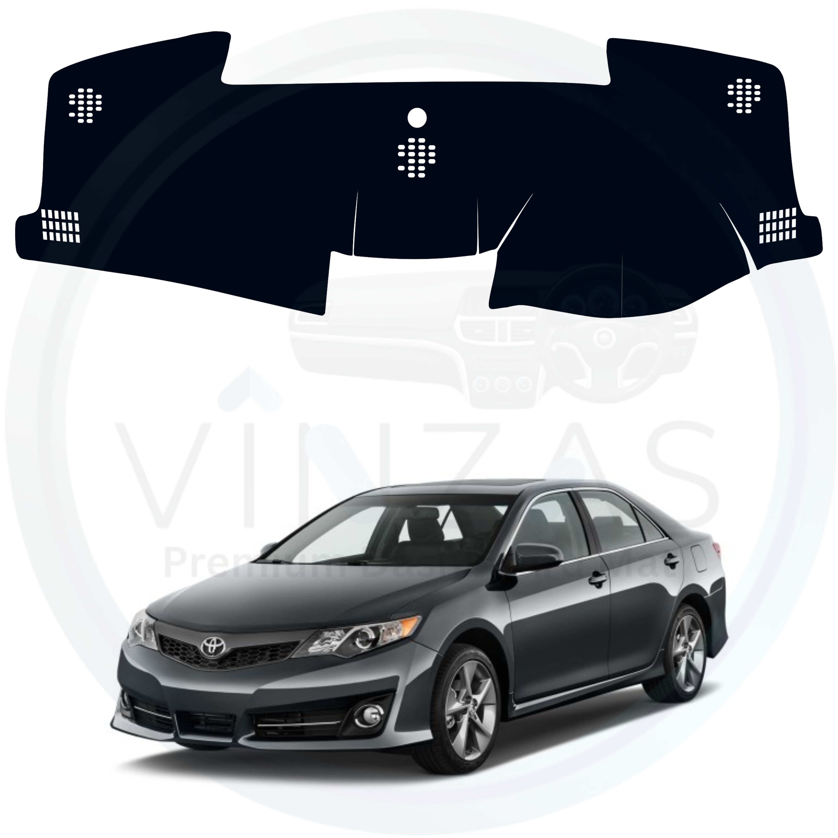 Black custom car dashboard cover For Camry 2013 To 2018
