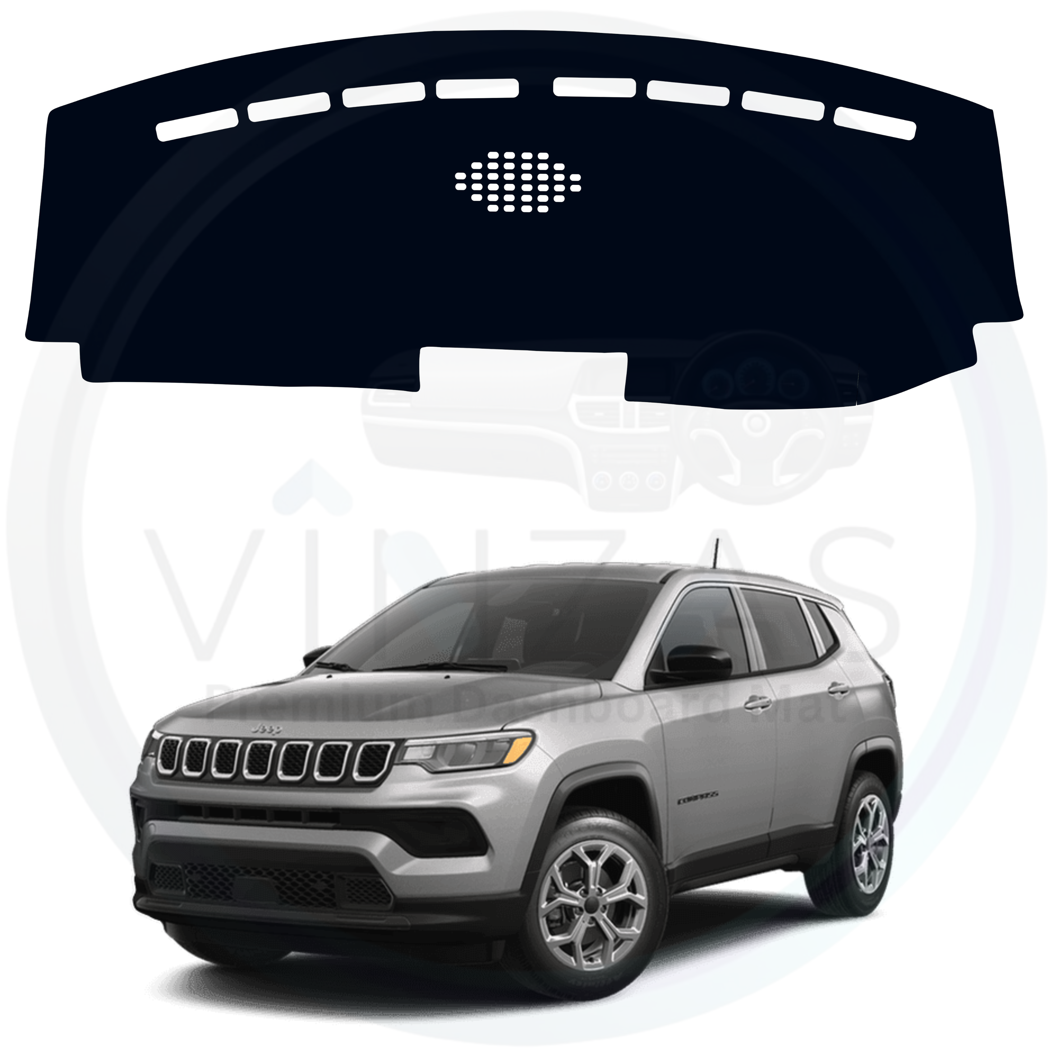 Black custom car dashboard cover For Compas
