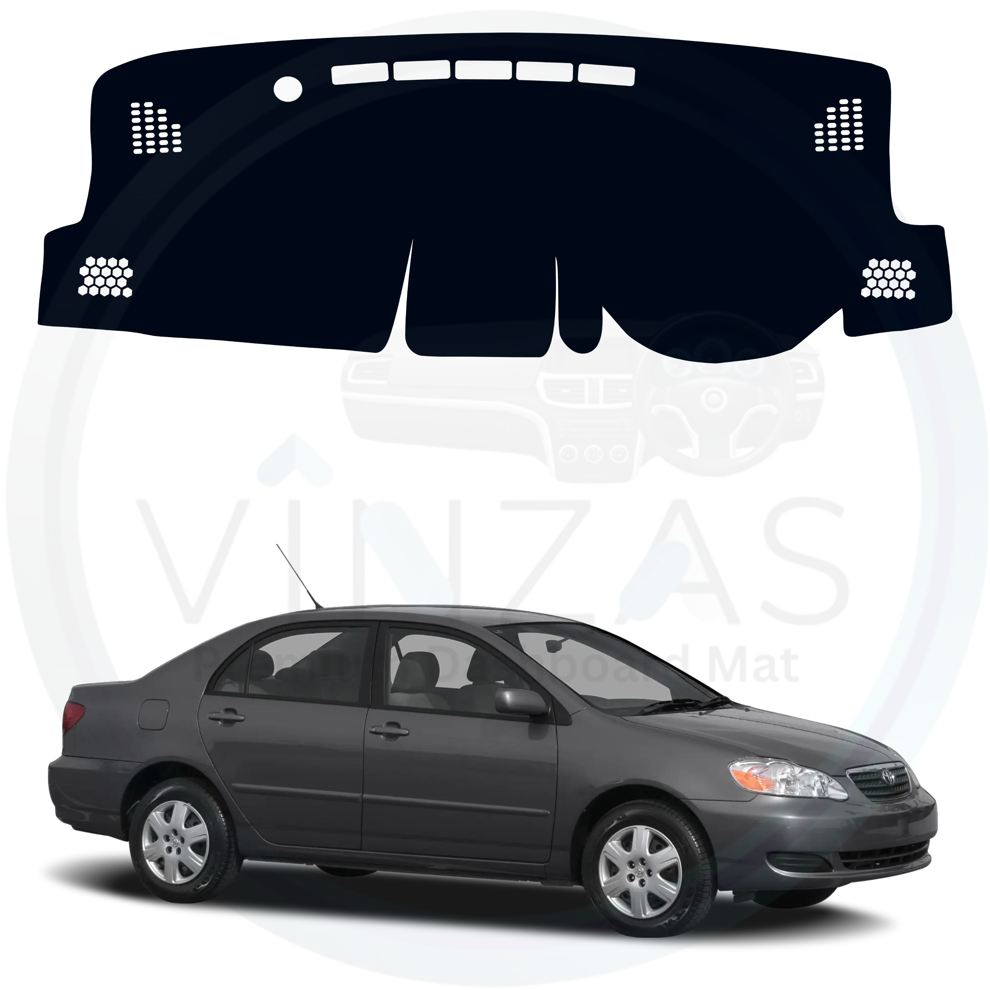 Black custom car dashboard cover For Corolla Altis 2003 To 2007
