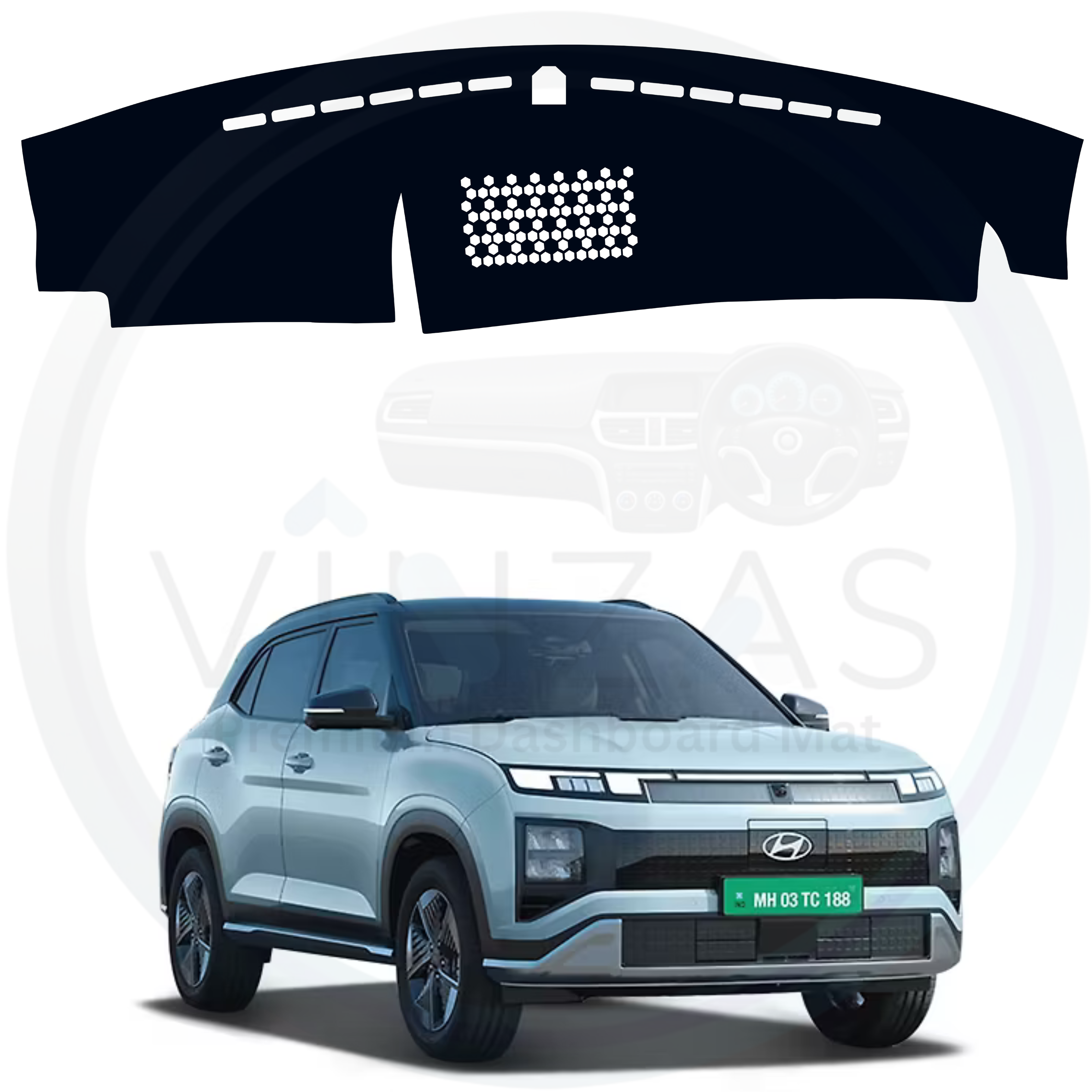 Black custom car dashboard cover For Creta EV