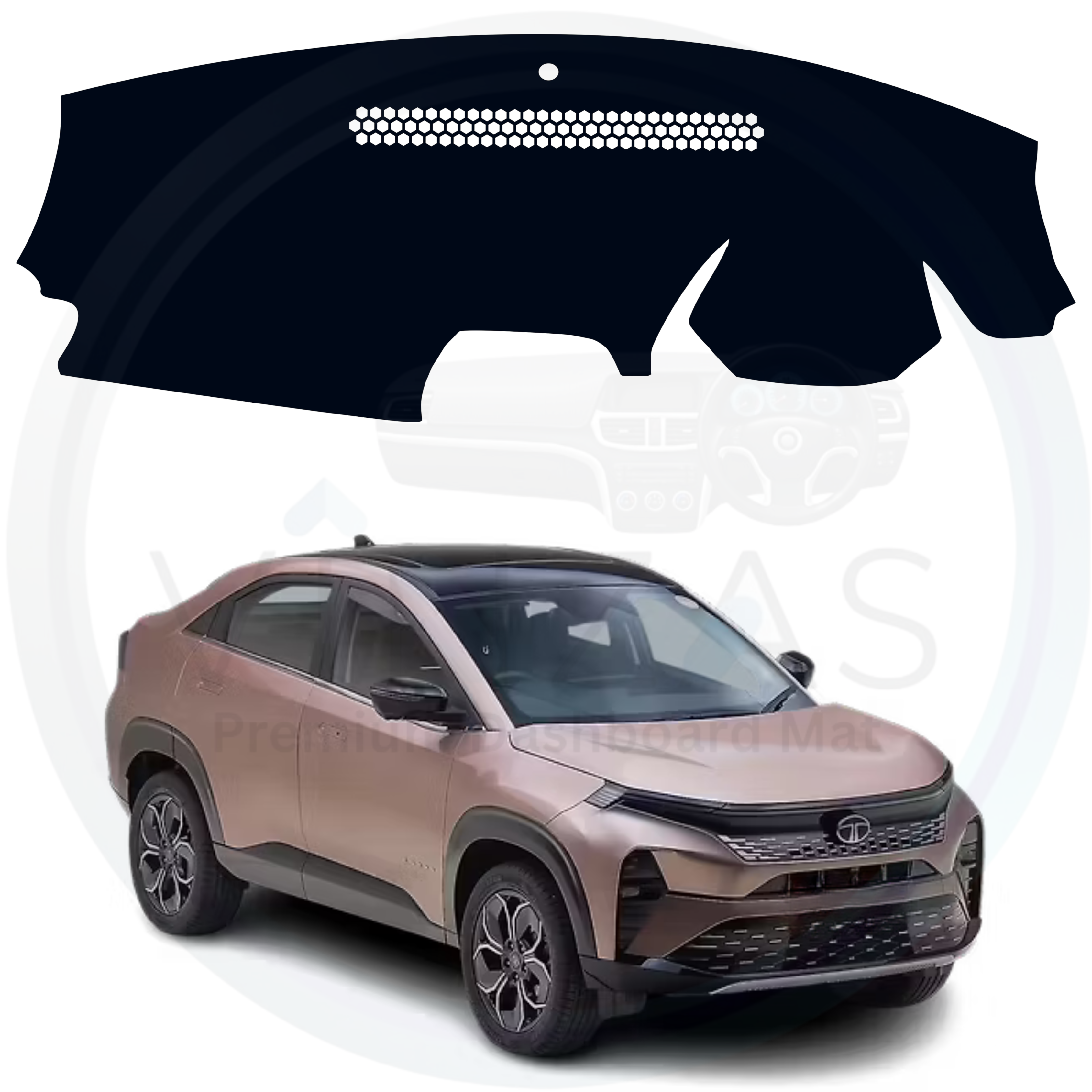 Black custom car dashboard cover For Curvv 
