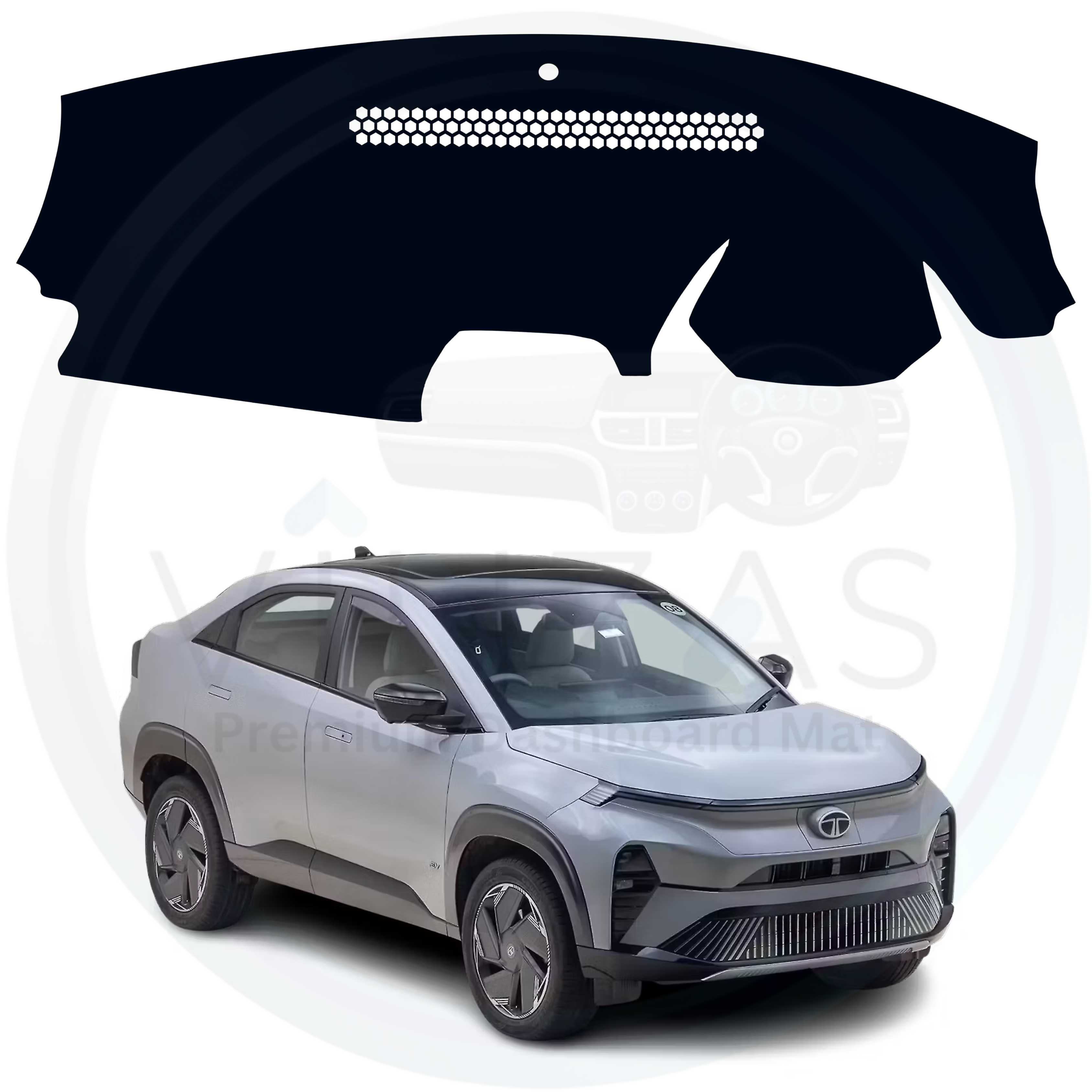 Black custom car dashboard cover For Curvv EV
