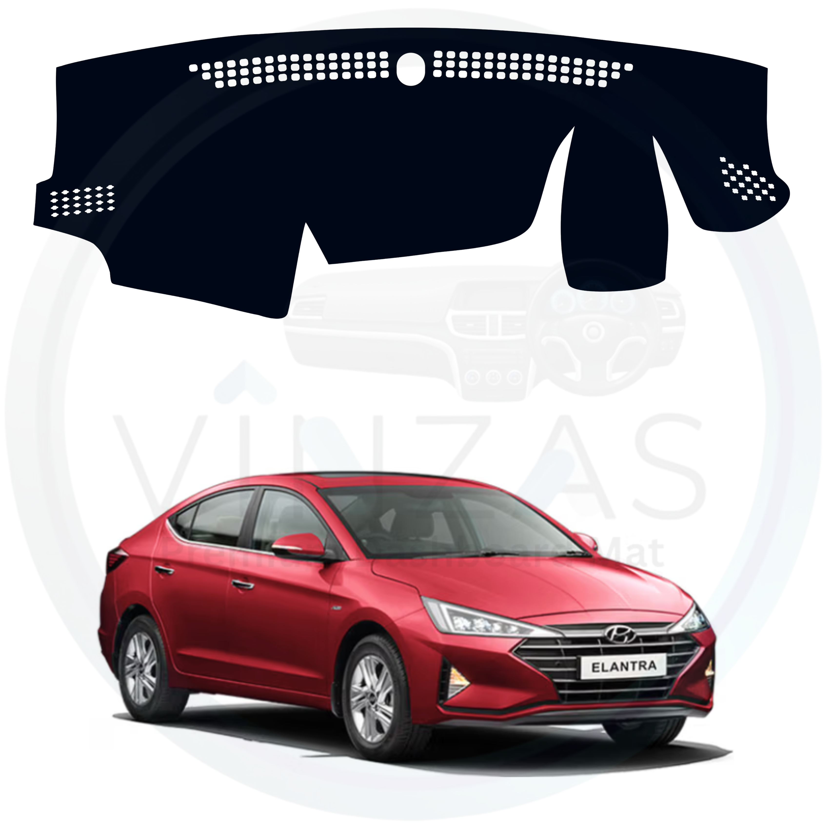 Black custom car dashboard cover For Elantra 