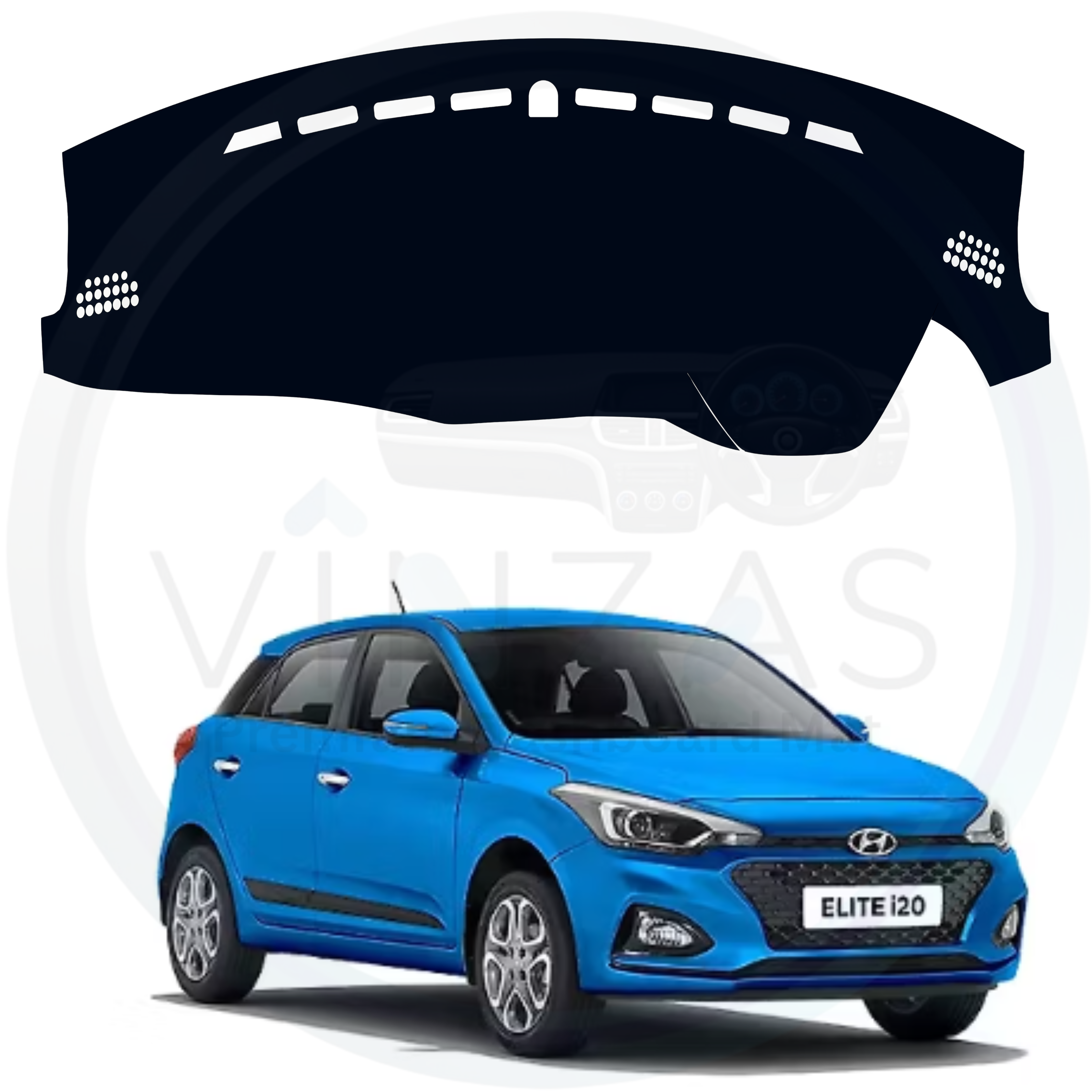 Black custom car dashboard cover For Elite I20
