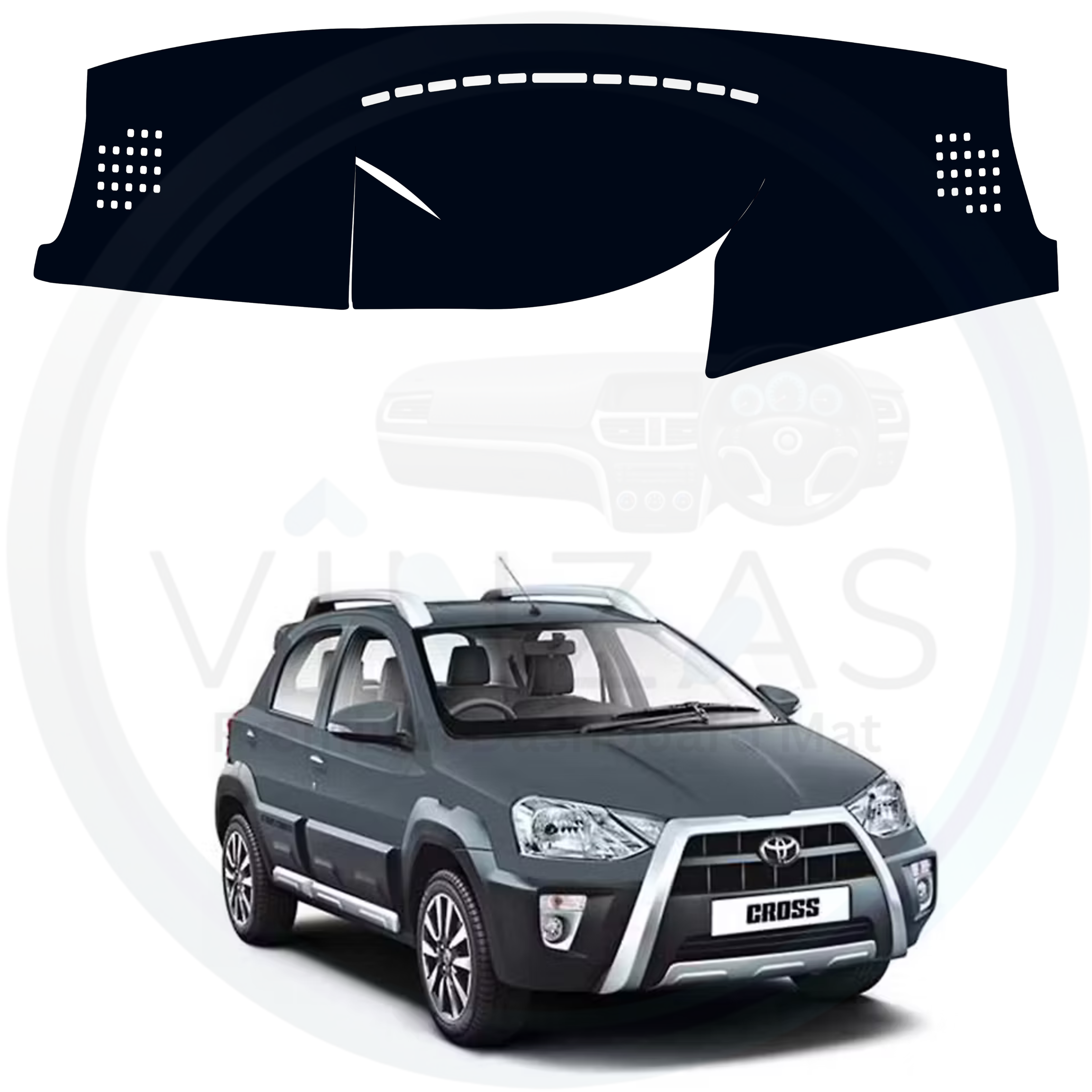 Black custom car dashboard cover For Etios Cross
