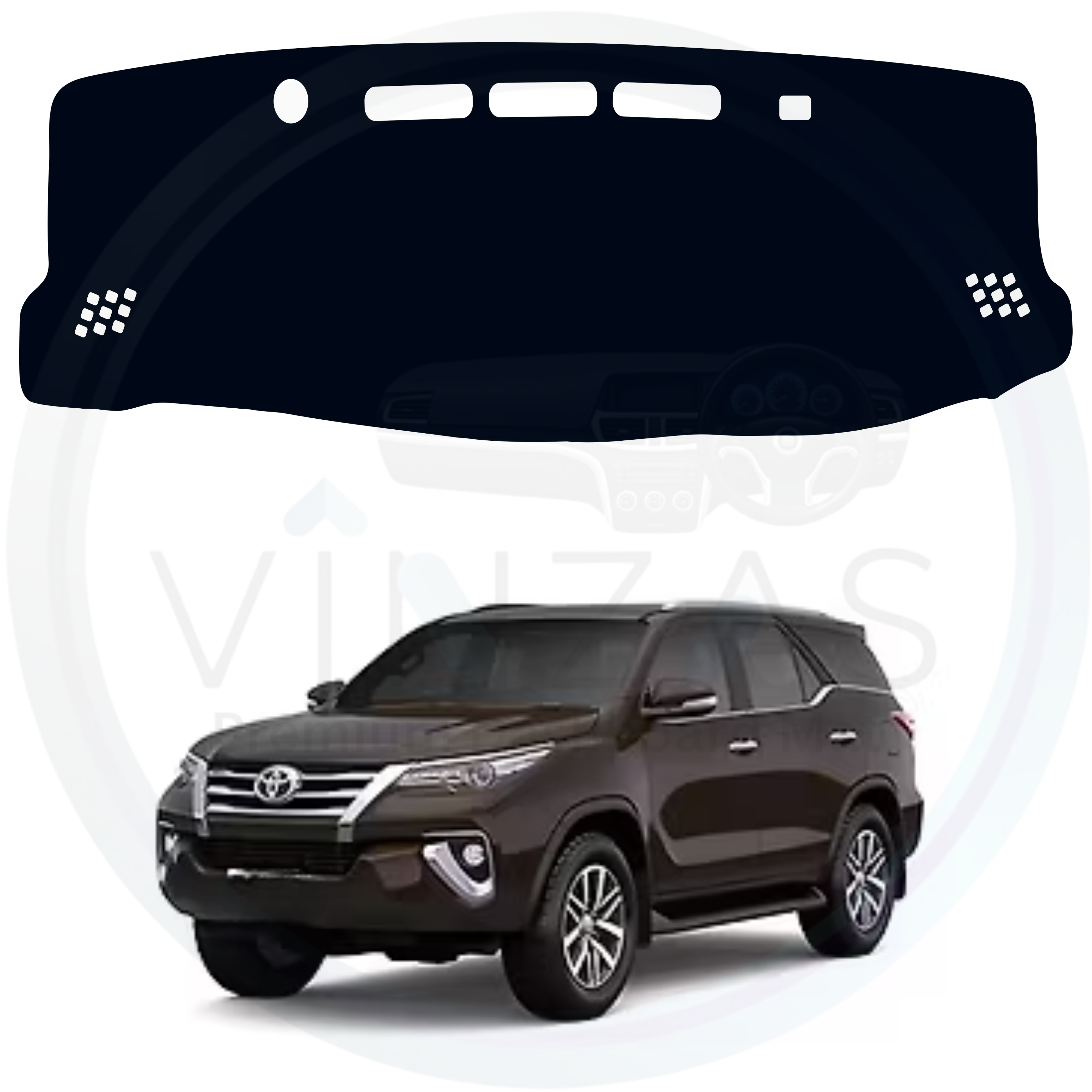 Black custom car dashboard cover For Fortuner 
