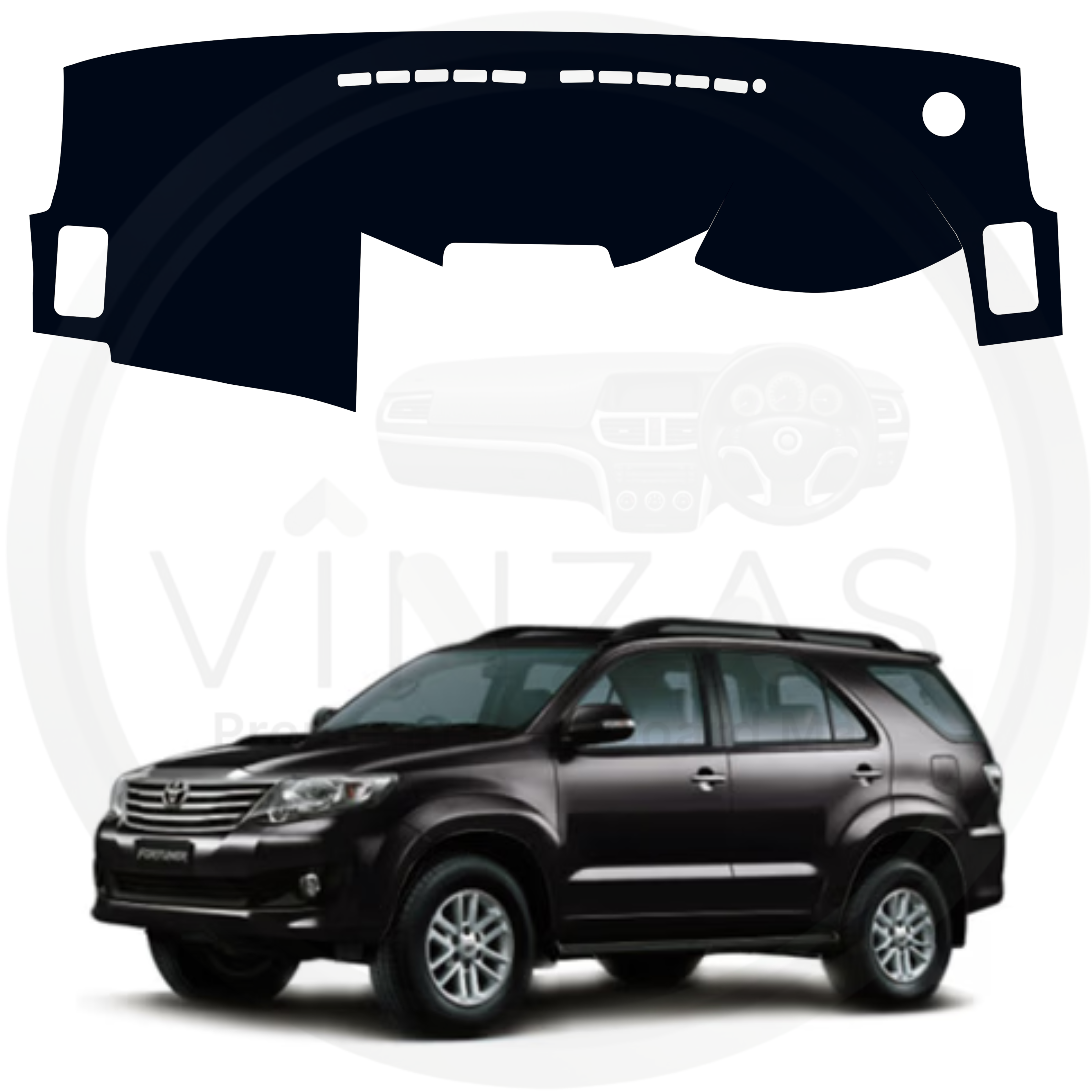 Black custom car dashboard cover For Fortuner 2009-2017

