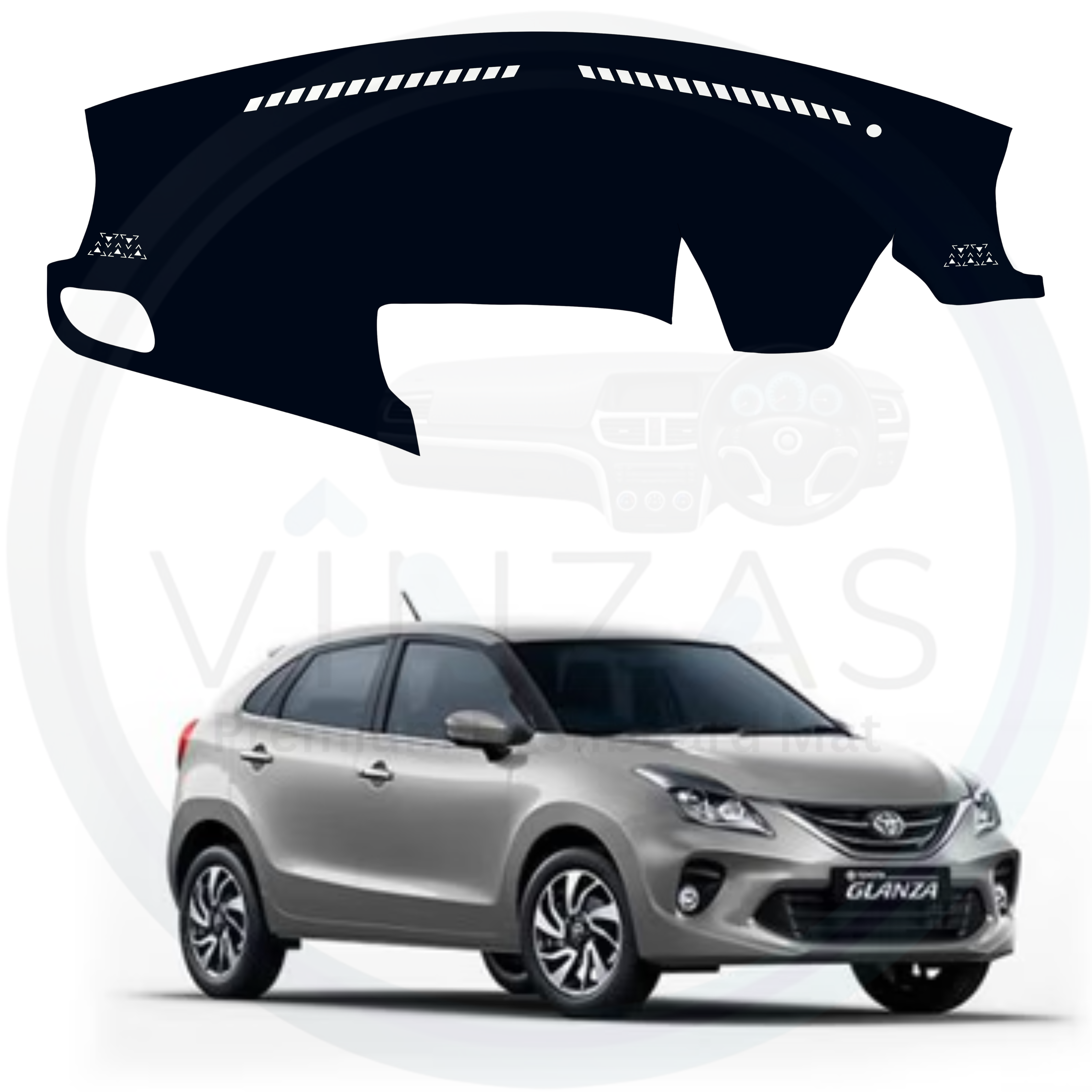 Black custom car dashboard cover For Glanza 2019-2022
