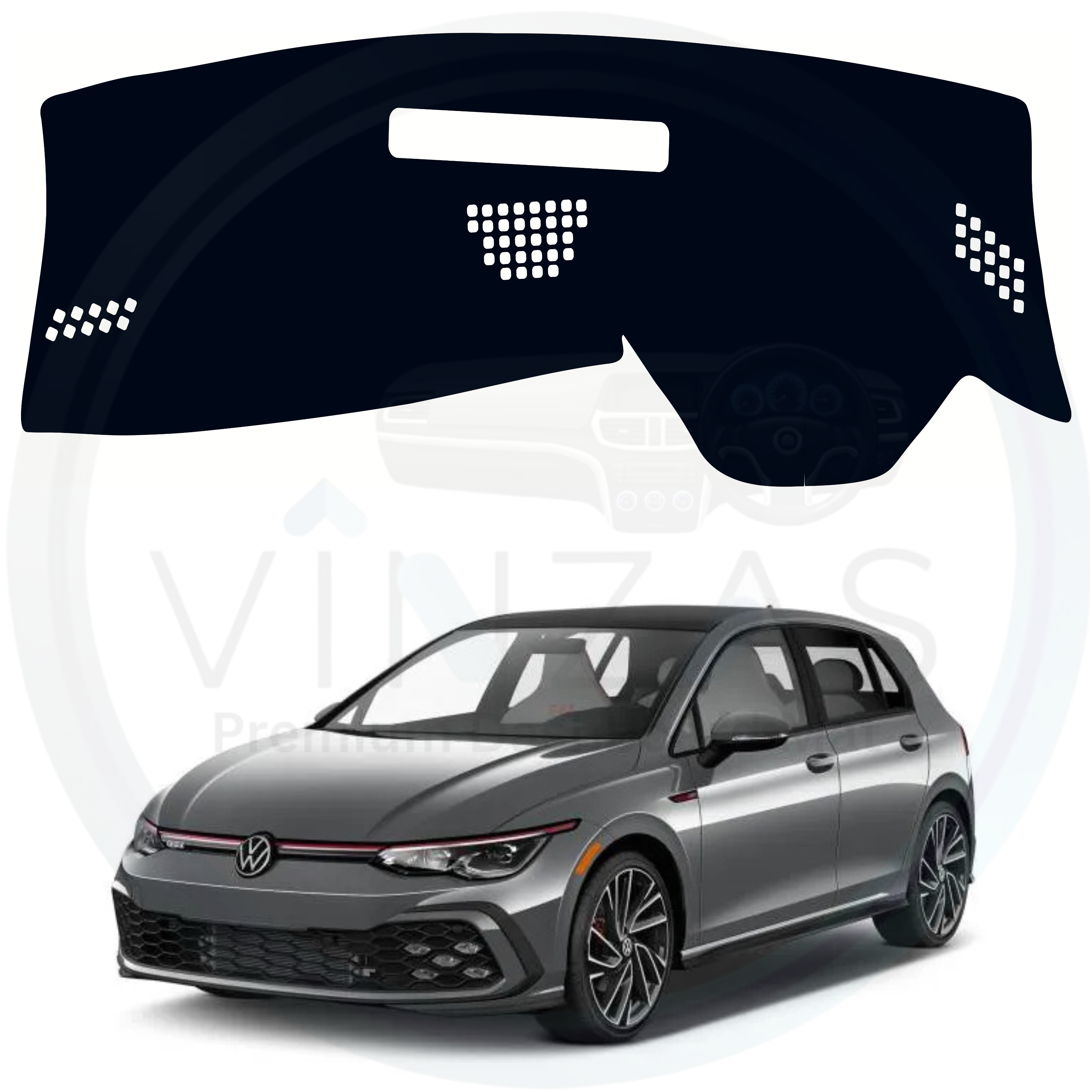 Black custom car dashboard cover For Golf GTI 
