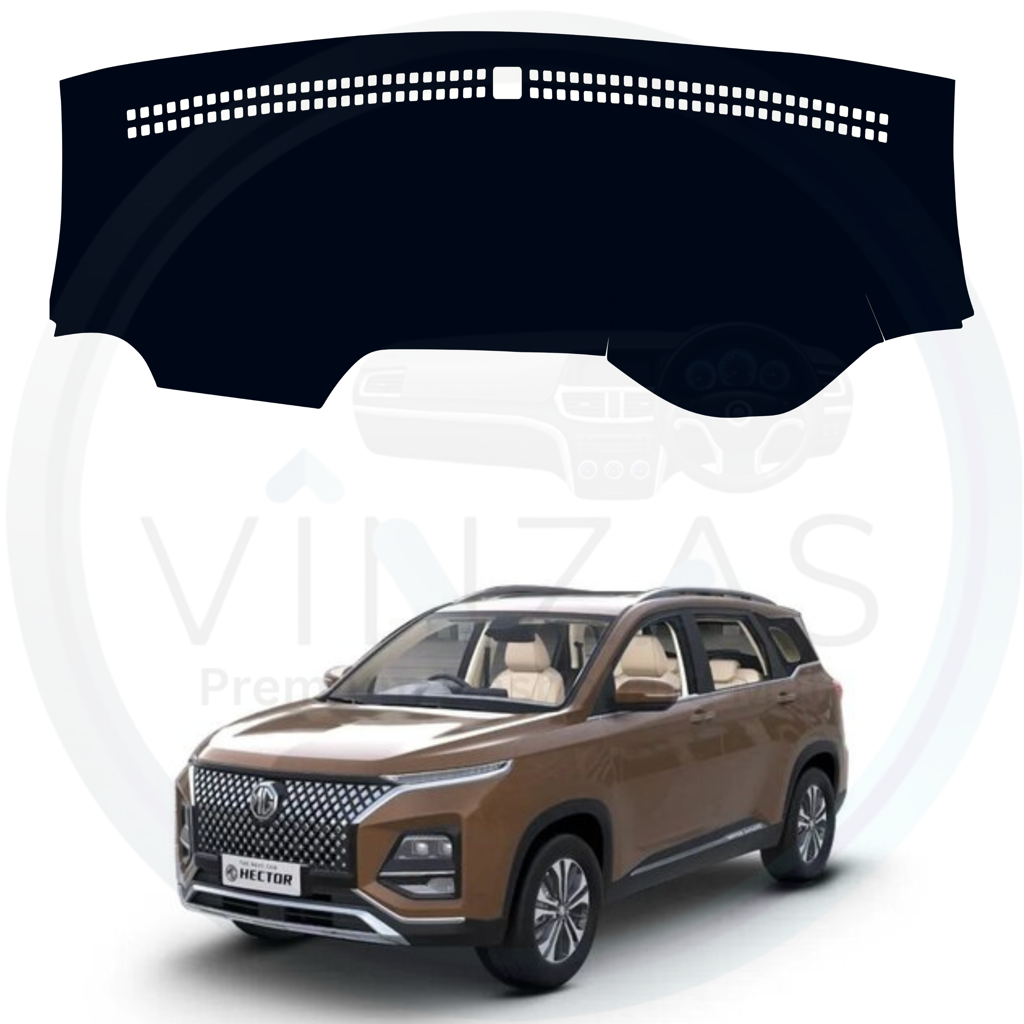 Black custom car dashboard cover For Hector Plus
