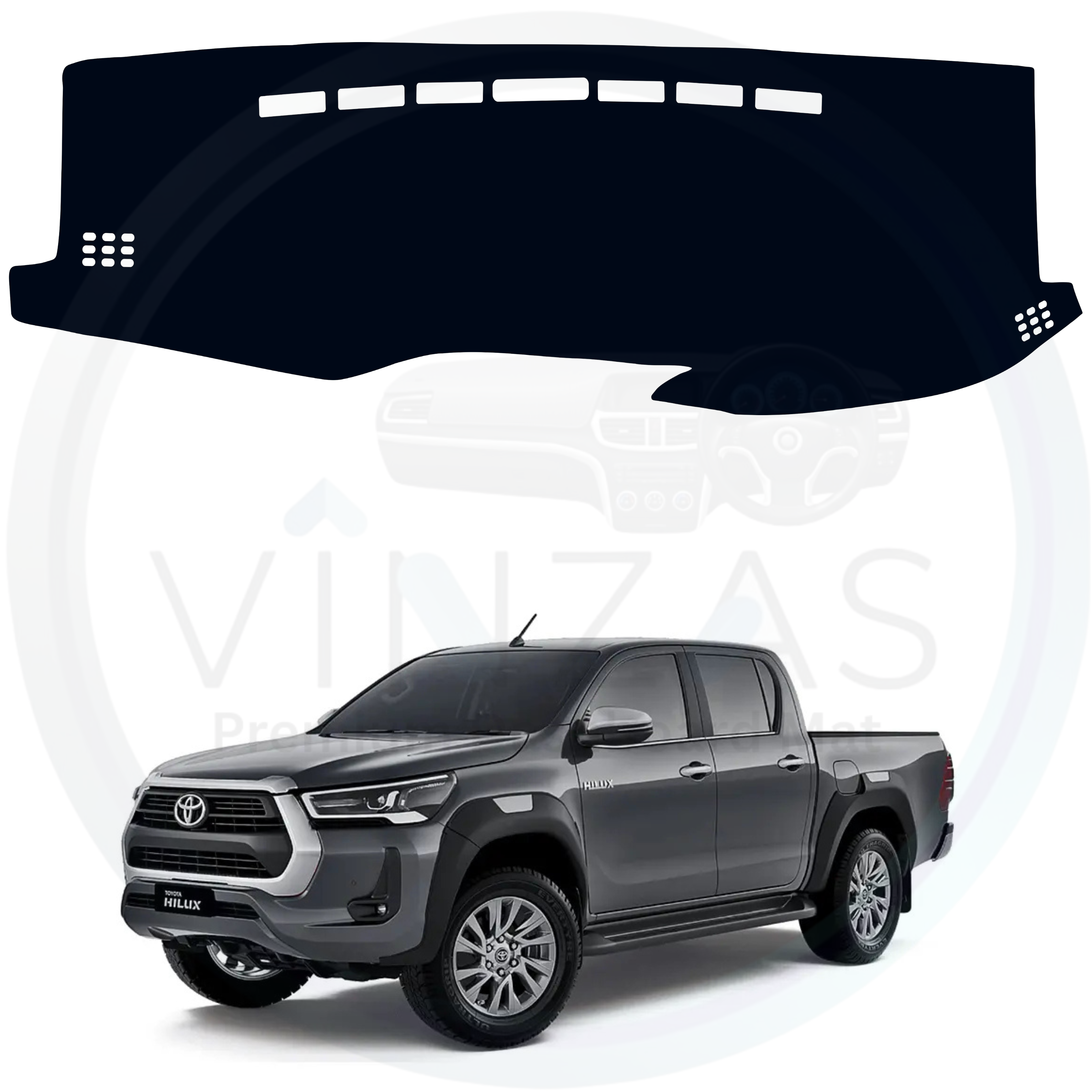 Black custom car dashboard cover For  Hilux
