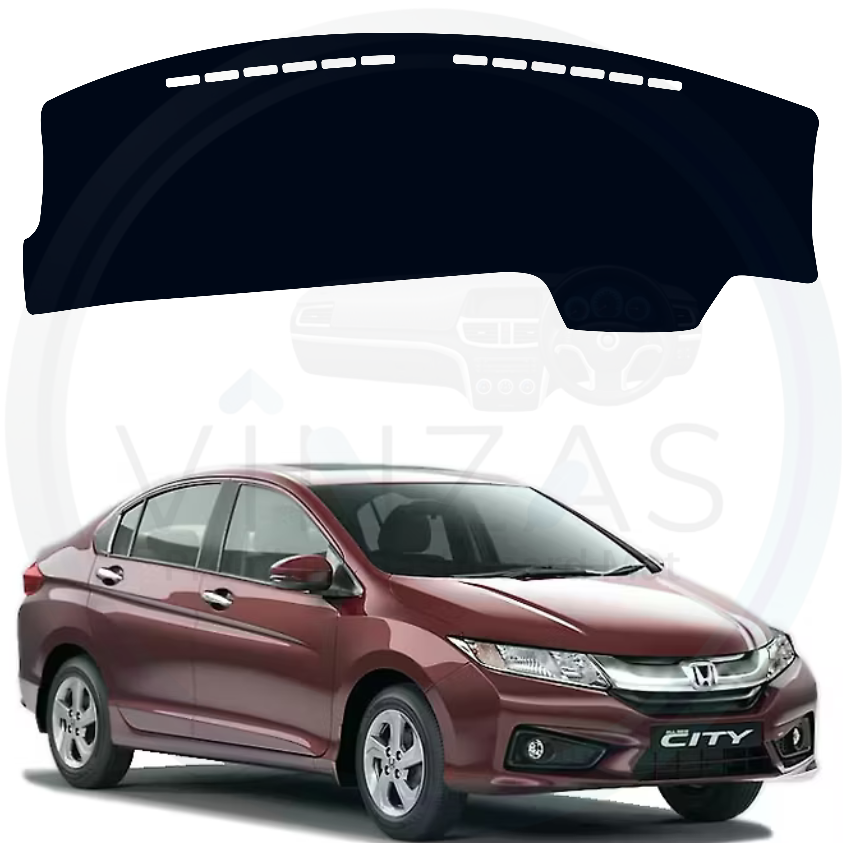 Black custom car dashboard cover For Honda City 2014 To 2020