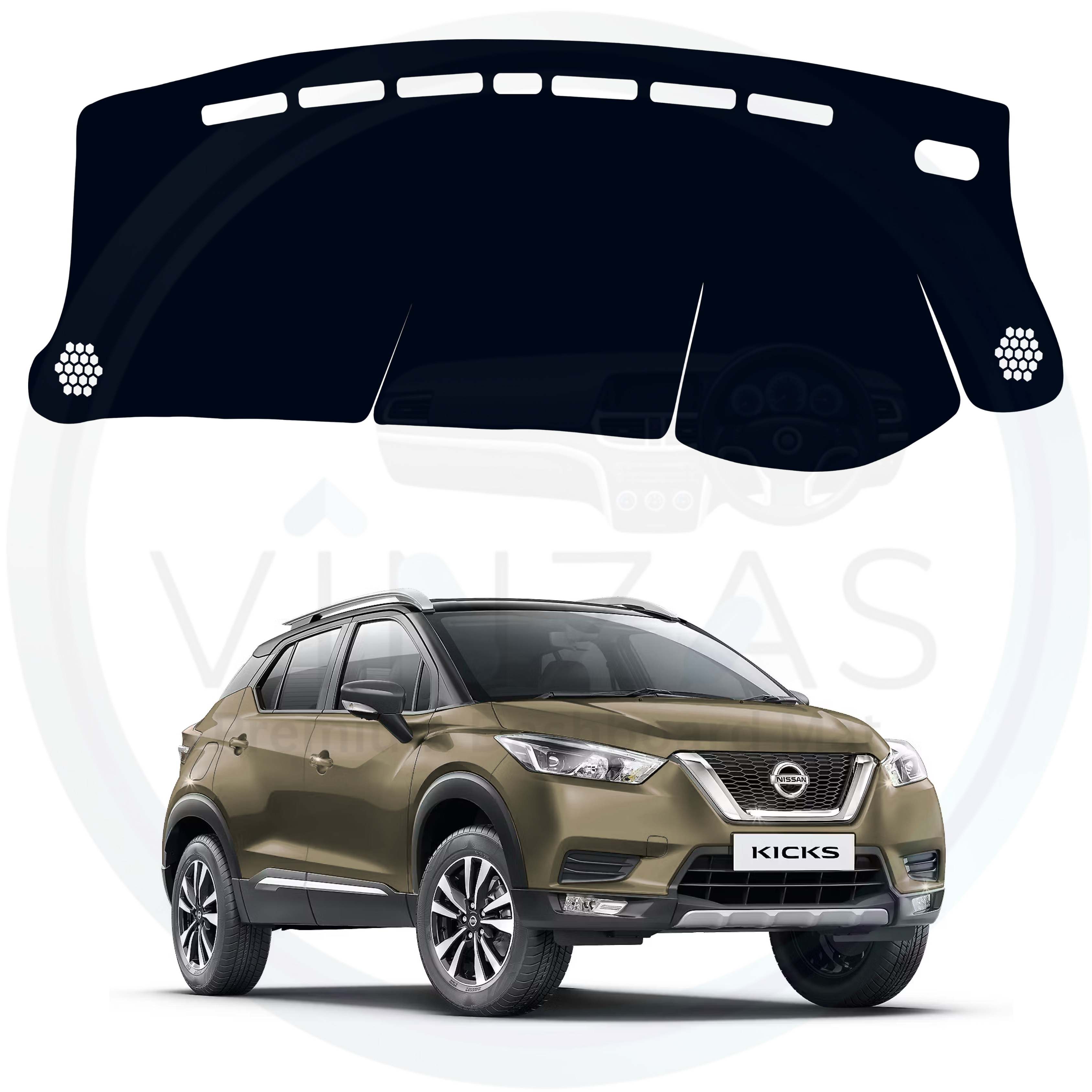 Black custom car dashboard cover For Kicks 