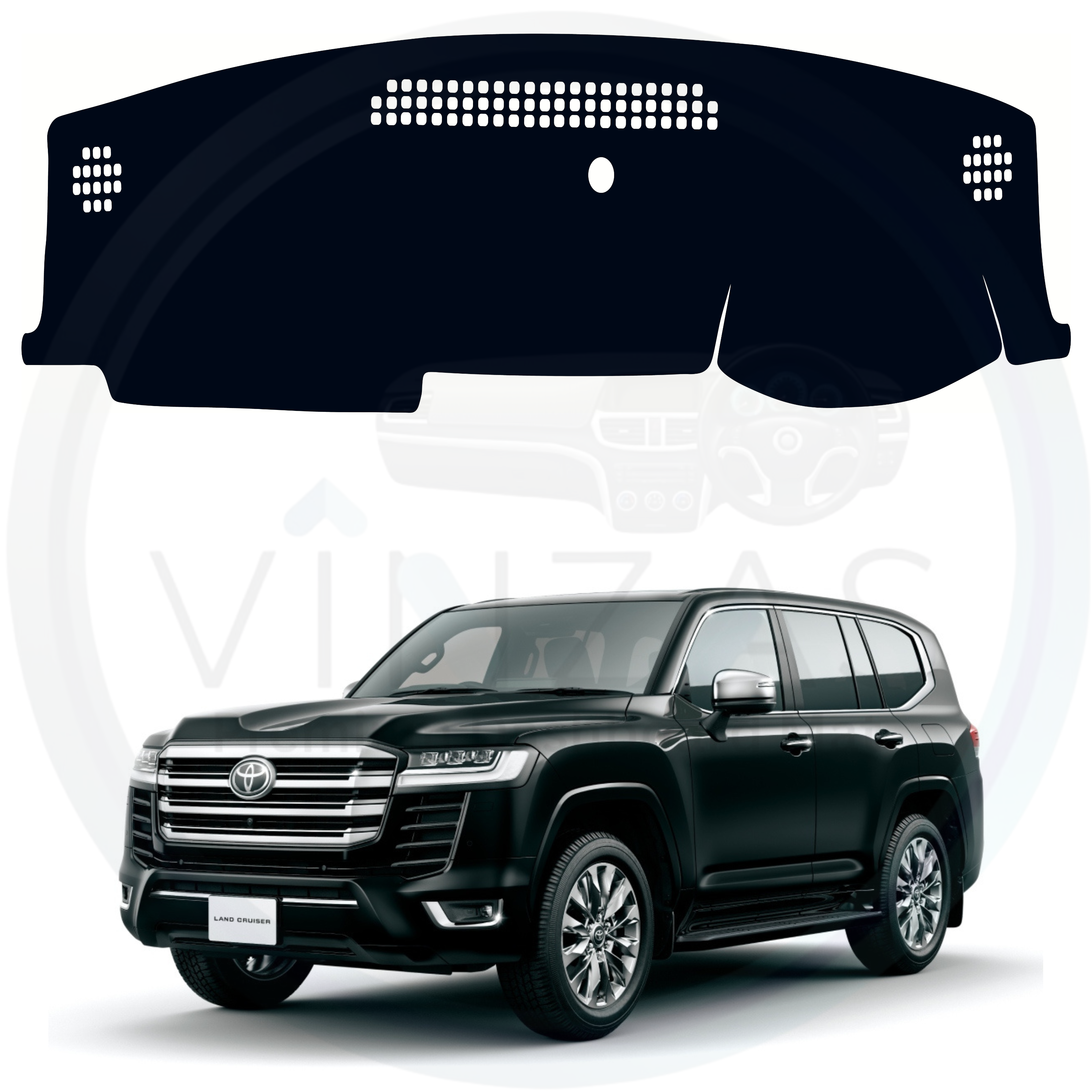 Black car dashboard cover with Black custom car dashboard cover For Land Cruiser
