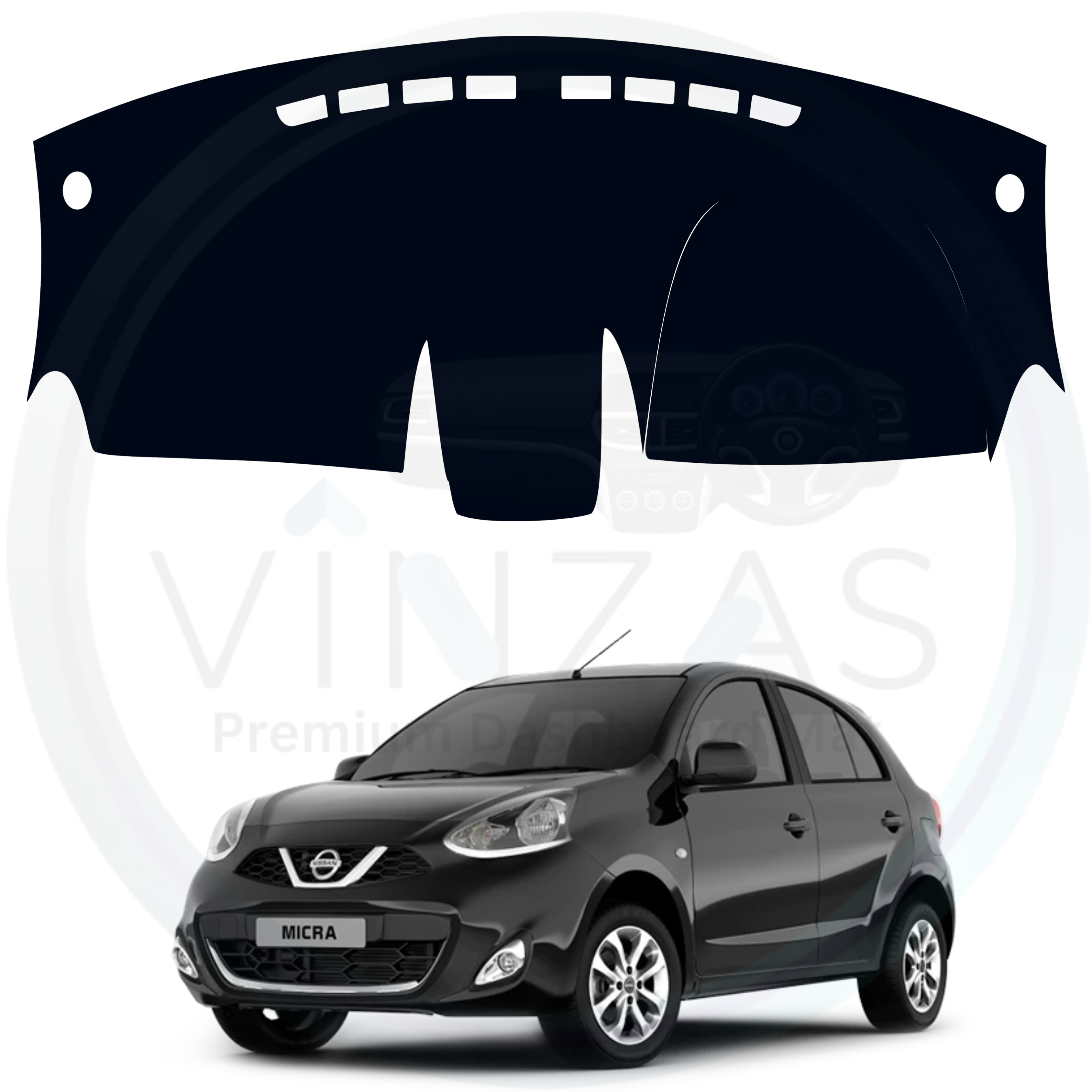 Black custom car dashboard cover For Micra 
