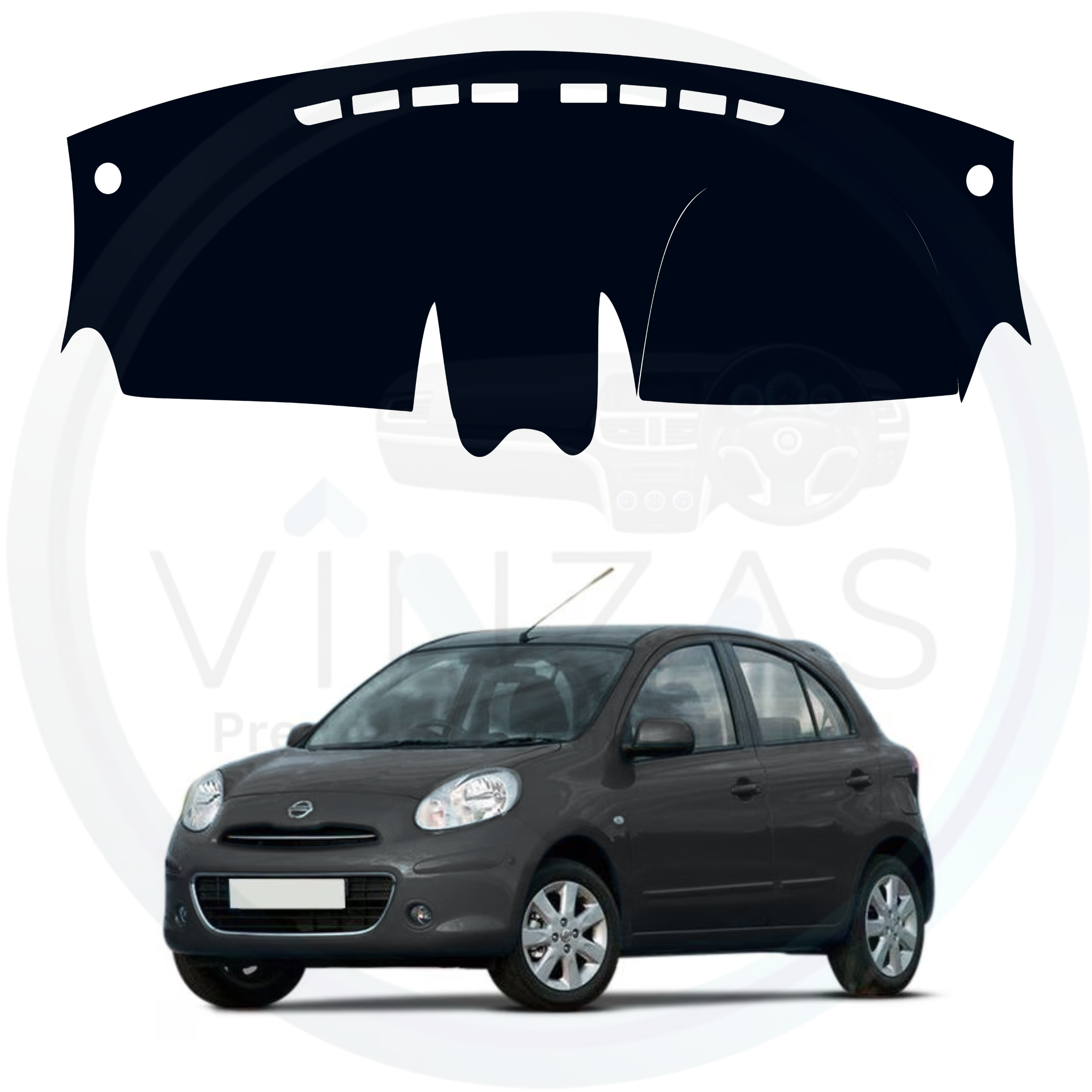 Black custom car dashboard cover For Micra 2010 To 2012
