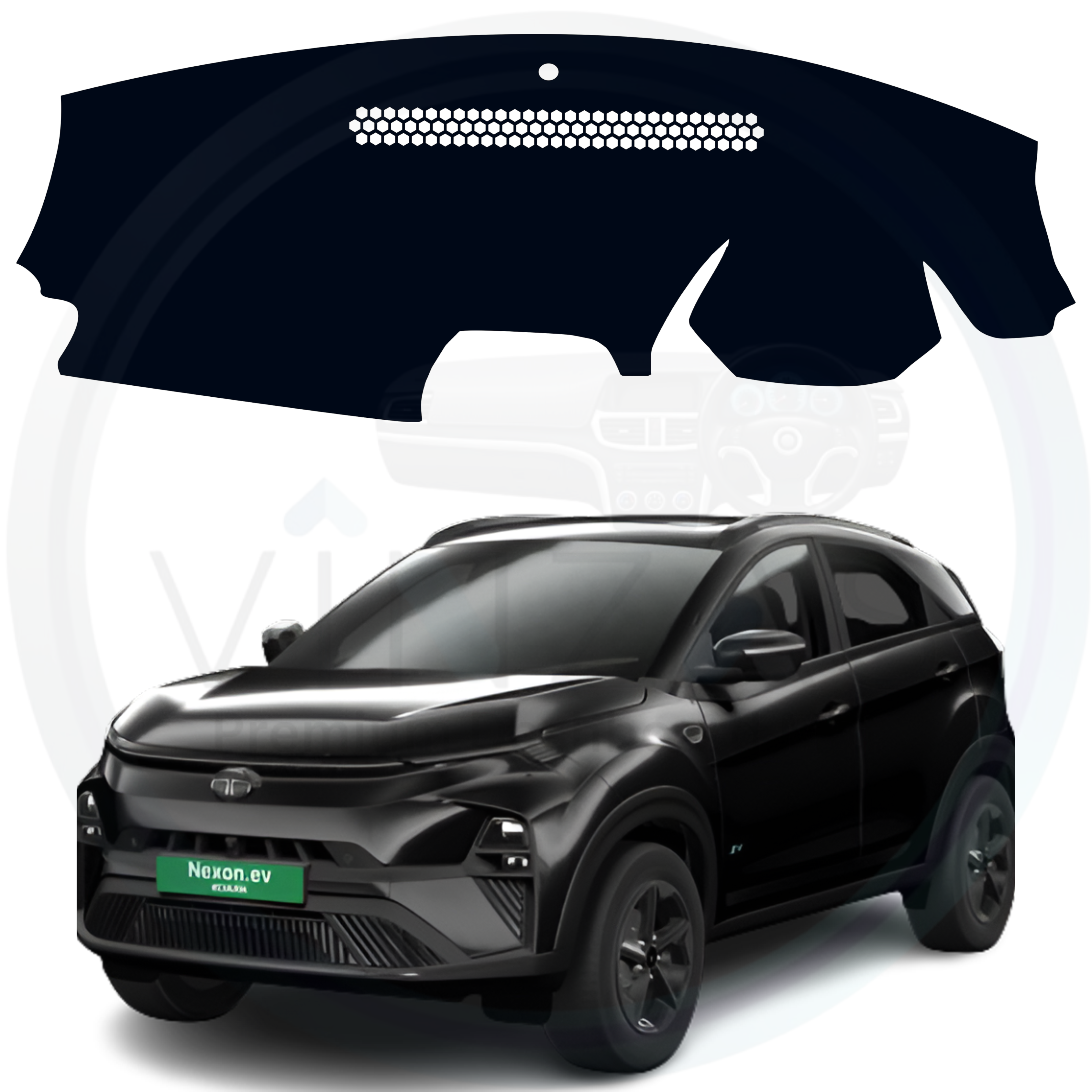 Black custom car dashboard cover For Nexon EV
