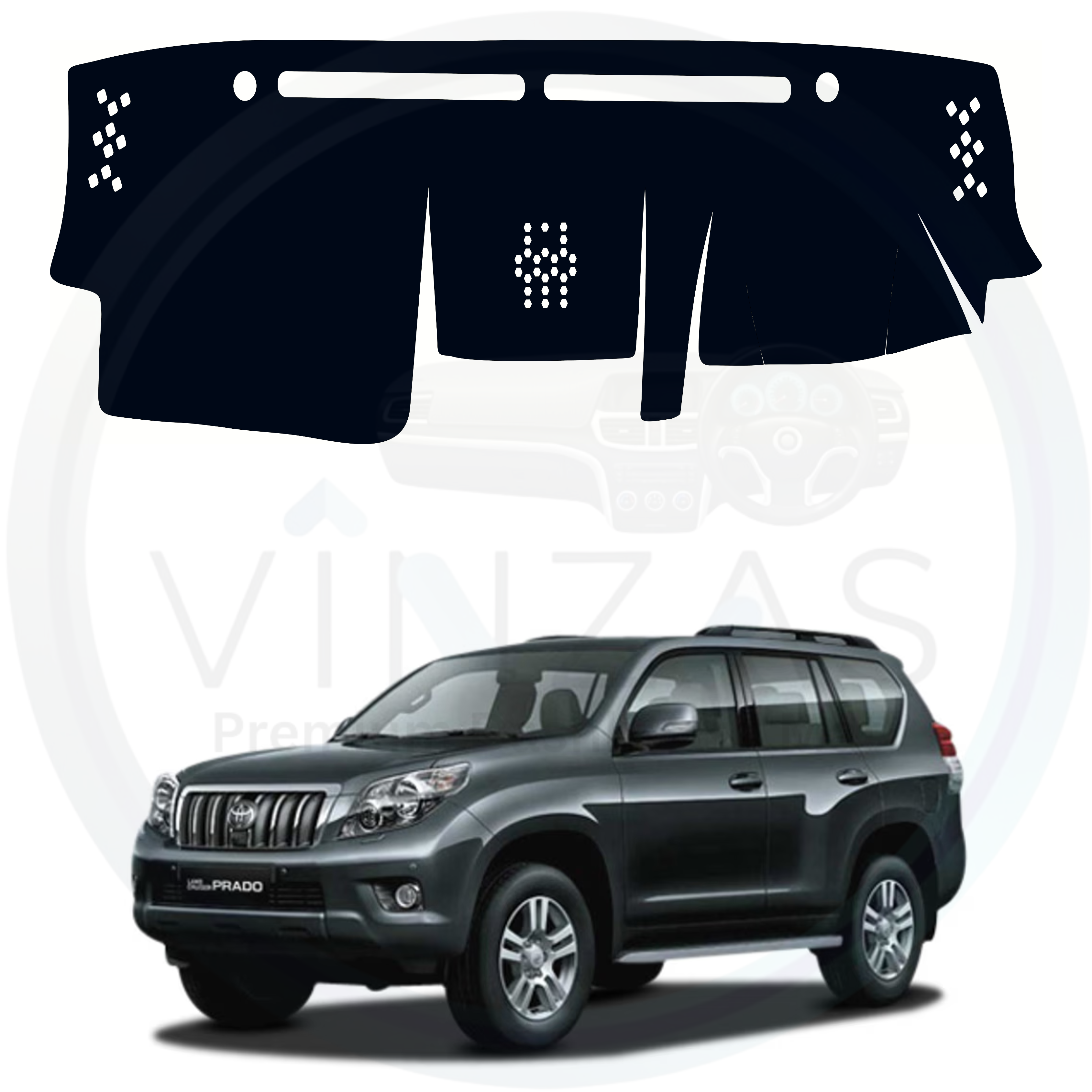 Black custom car dashboard cover For Prado 

