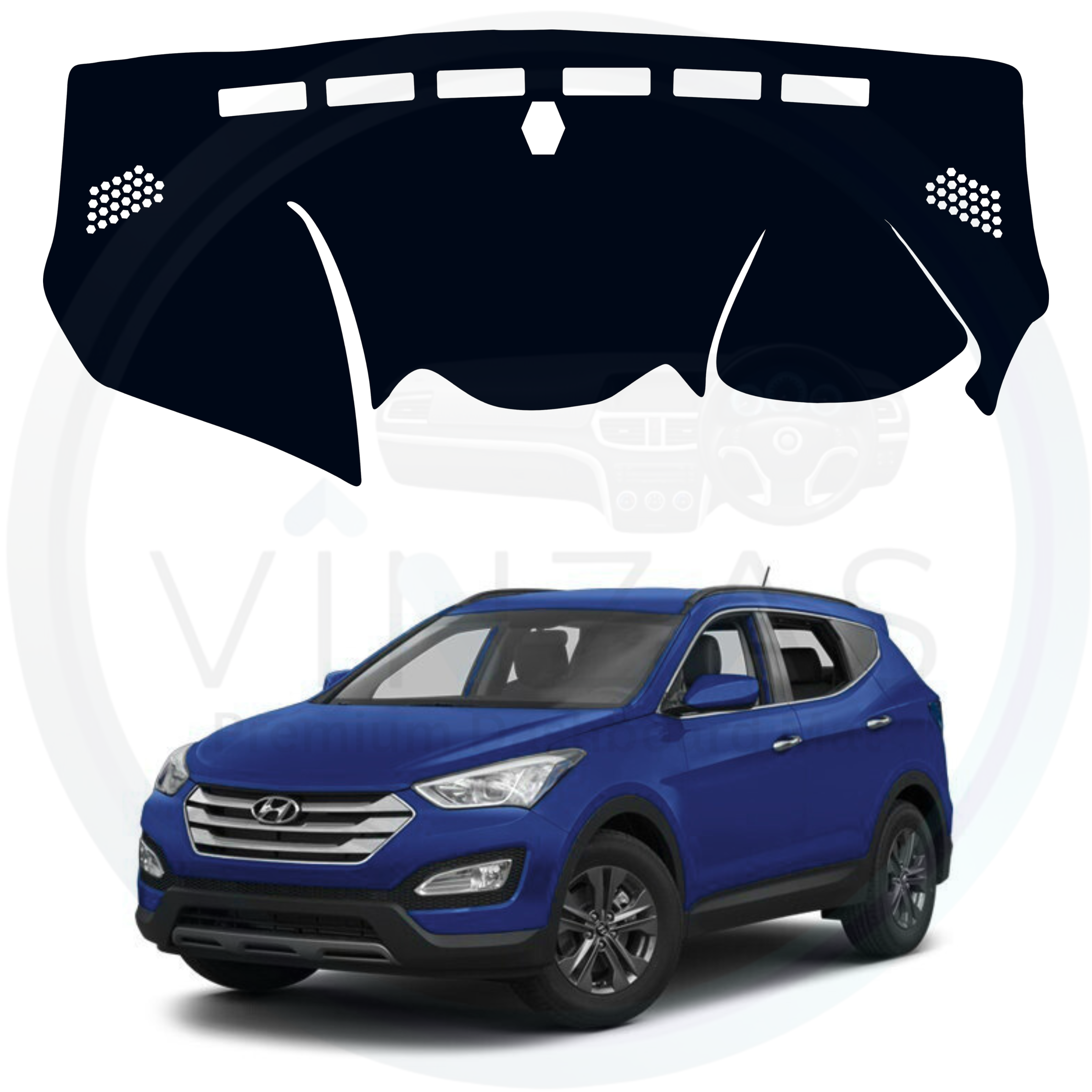 Black custom car dashboard cover For Santa Fe 
