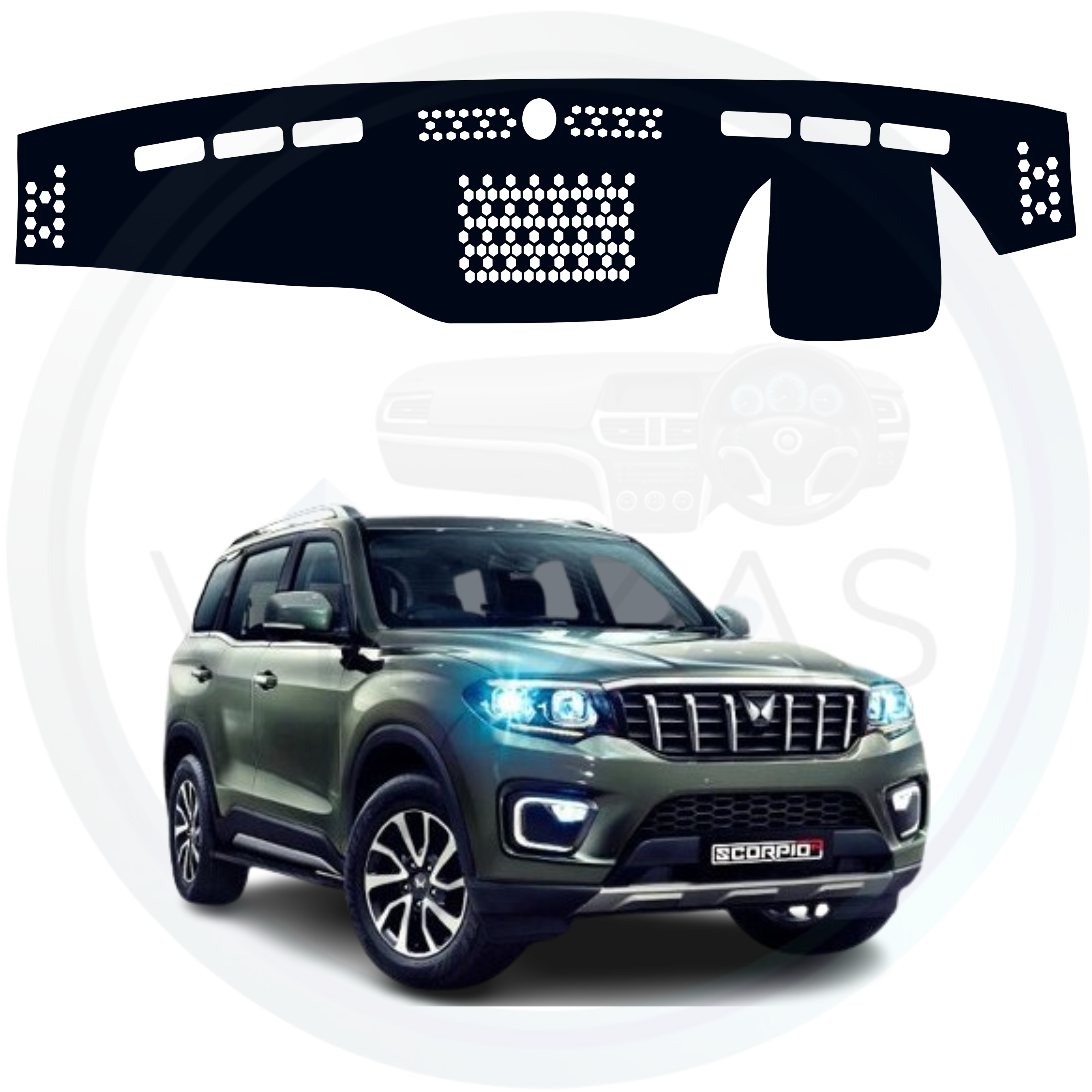 Black custom car dashboard cover For Scorpio N

