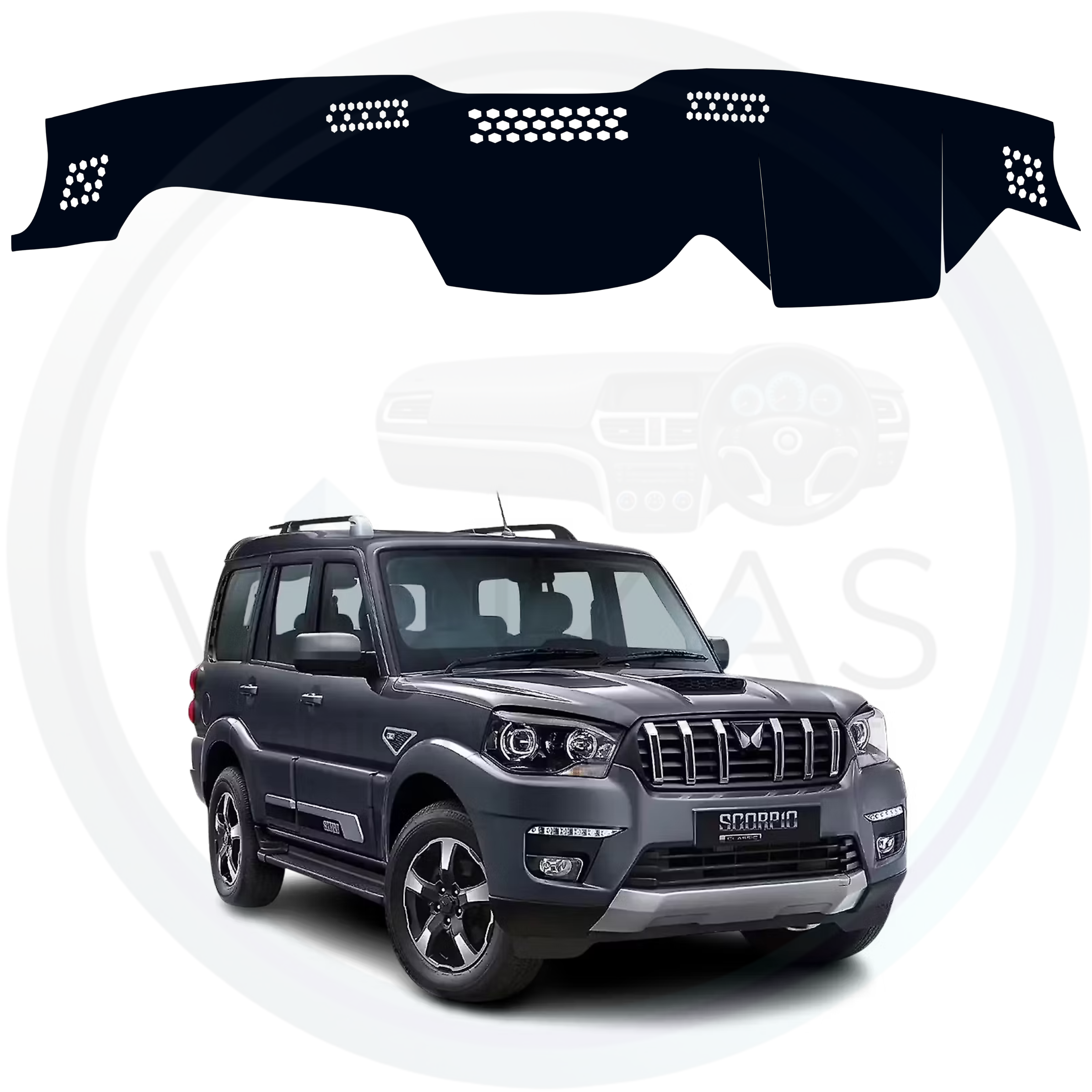 Black custom car dashboard cover For Scorpio S