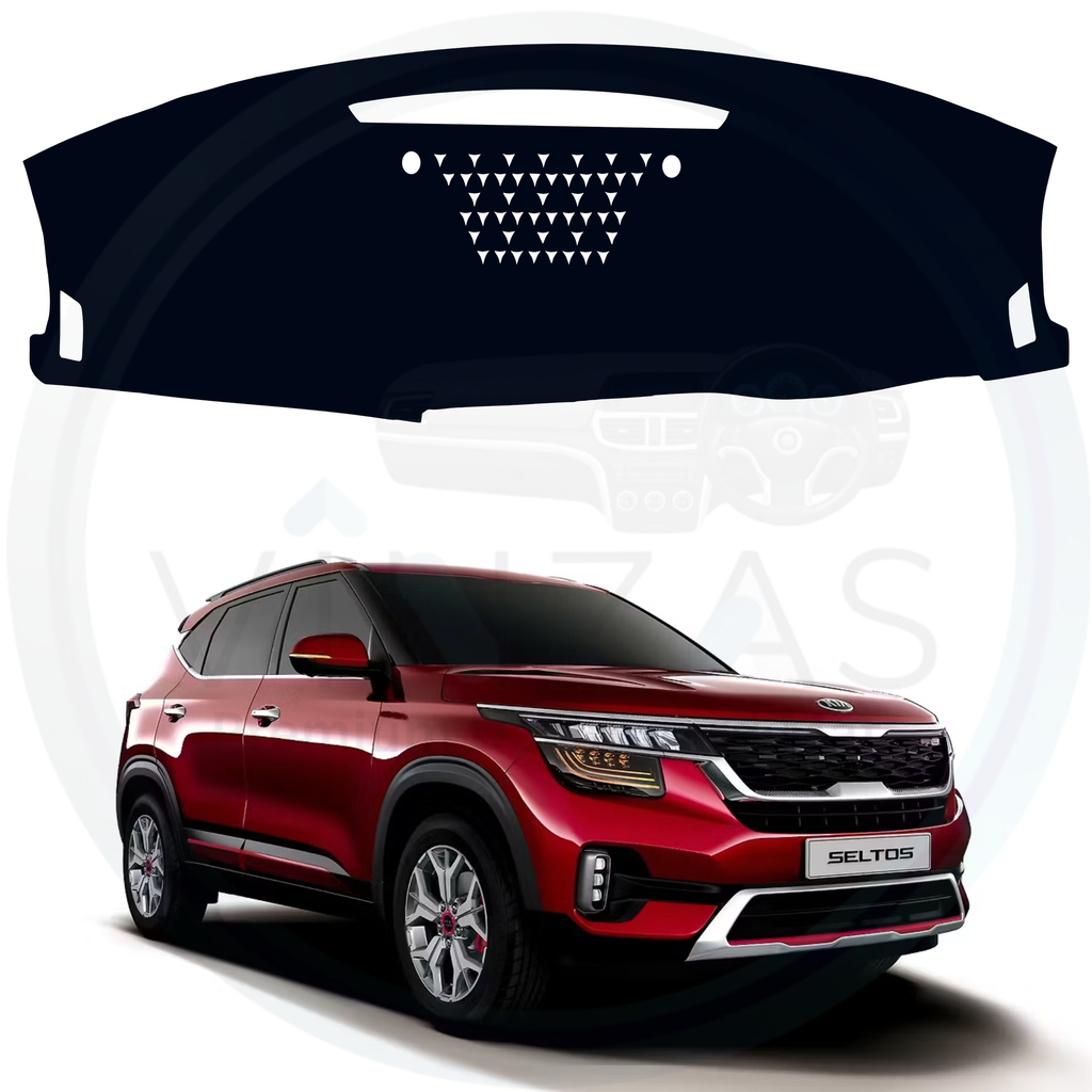 Black custom car dashboard cover For Seltos
