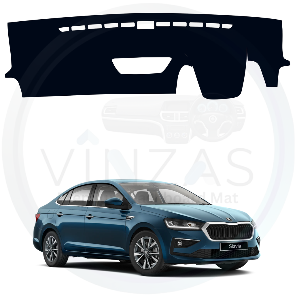 Black custom car dashboard cover For Slavia 
