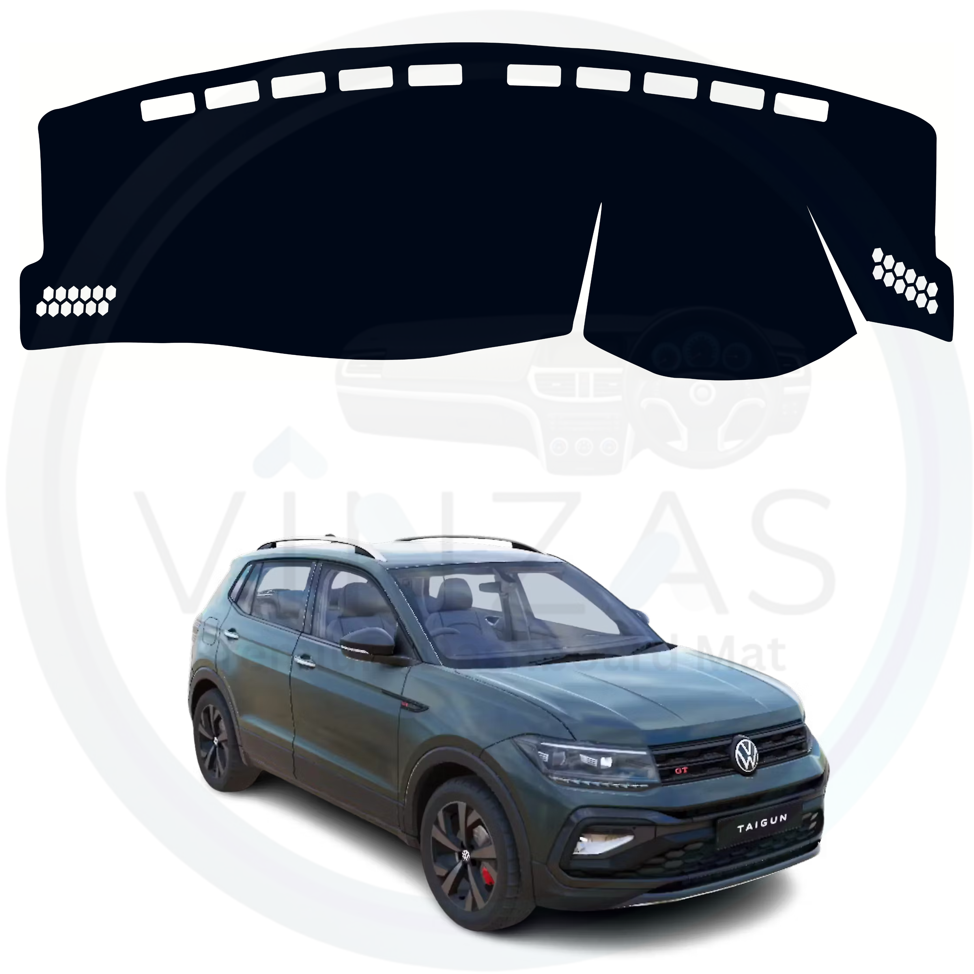 Black custom car dashboard cover For Taigun 
