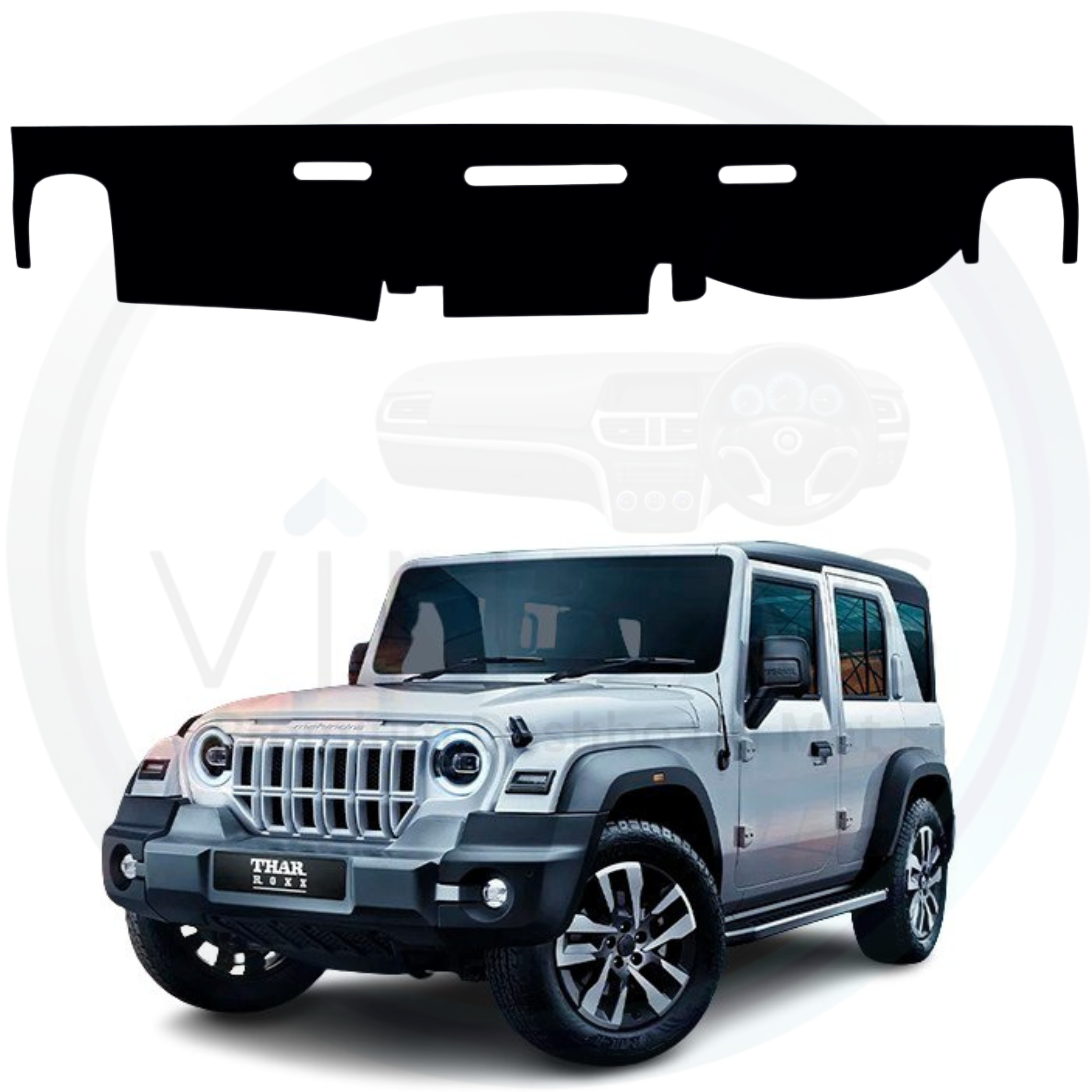 Black custom car dashboard cover For Thar Roxx