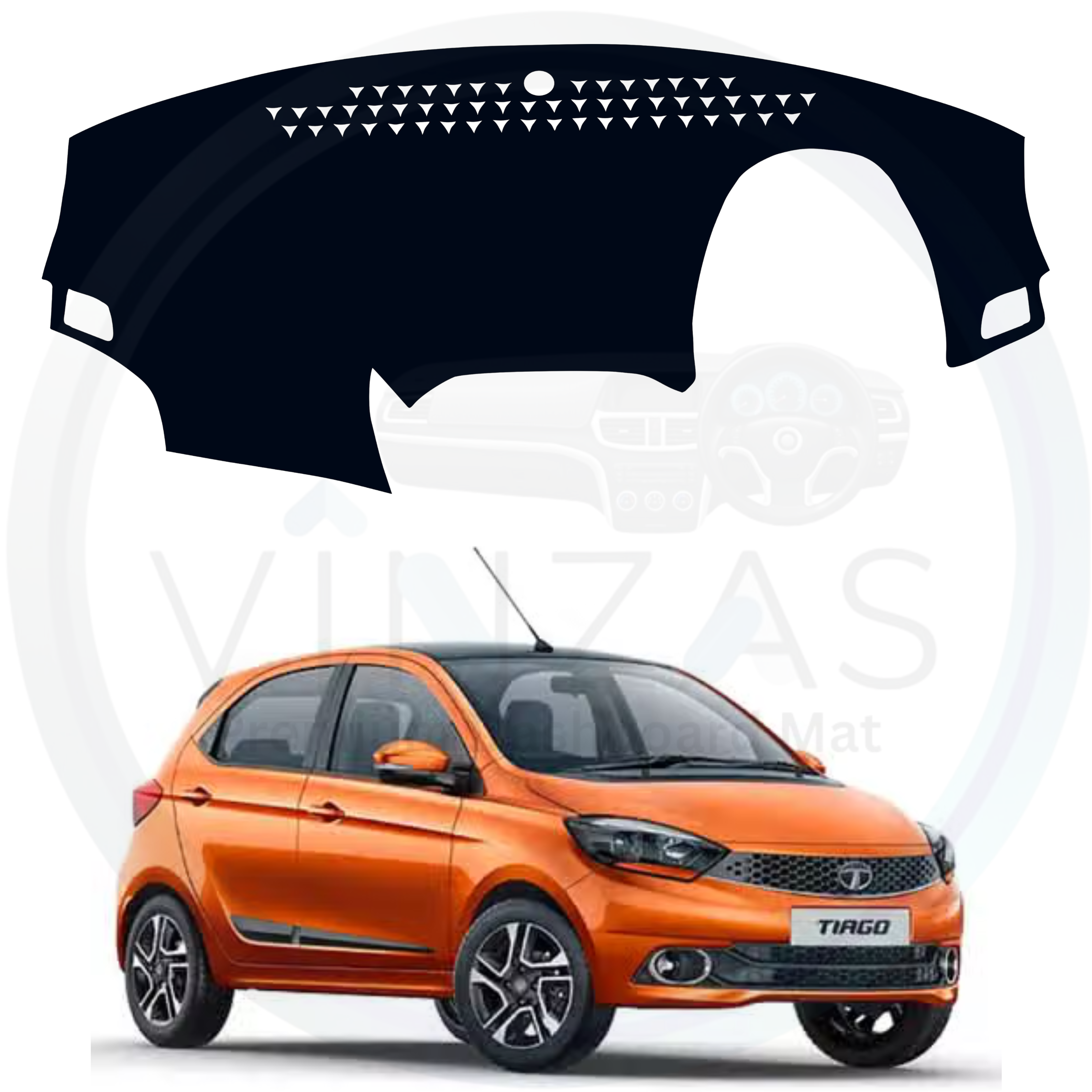 Black custom car dashboard cover For Tiago 
