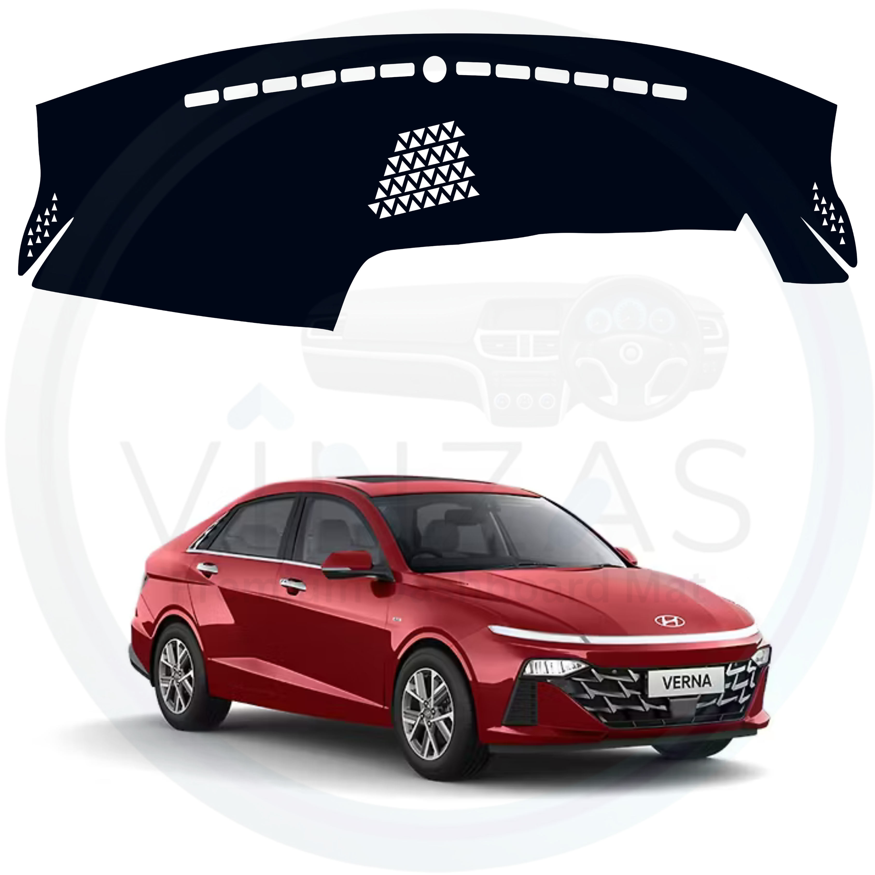 Black custom car dashboard cover For Verna
