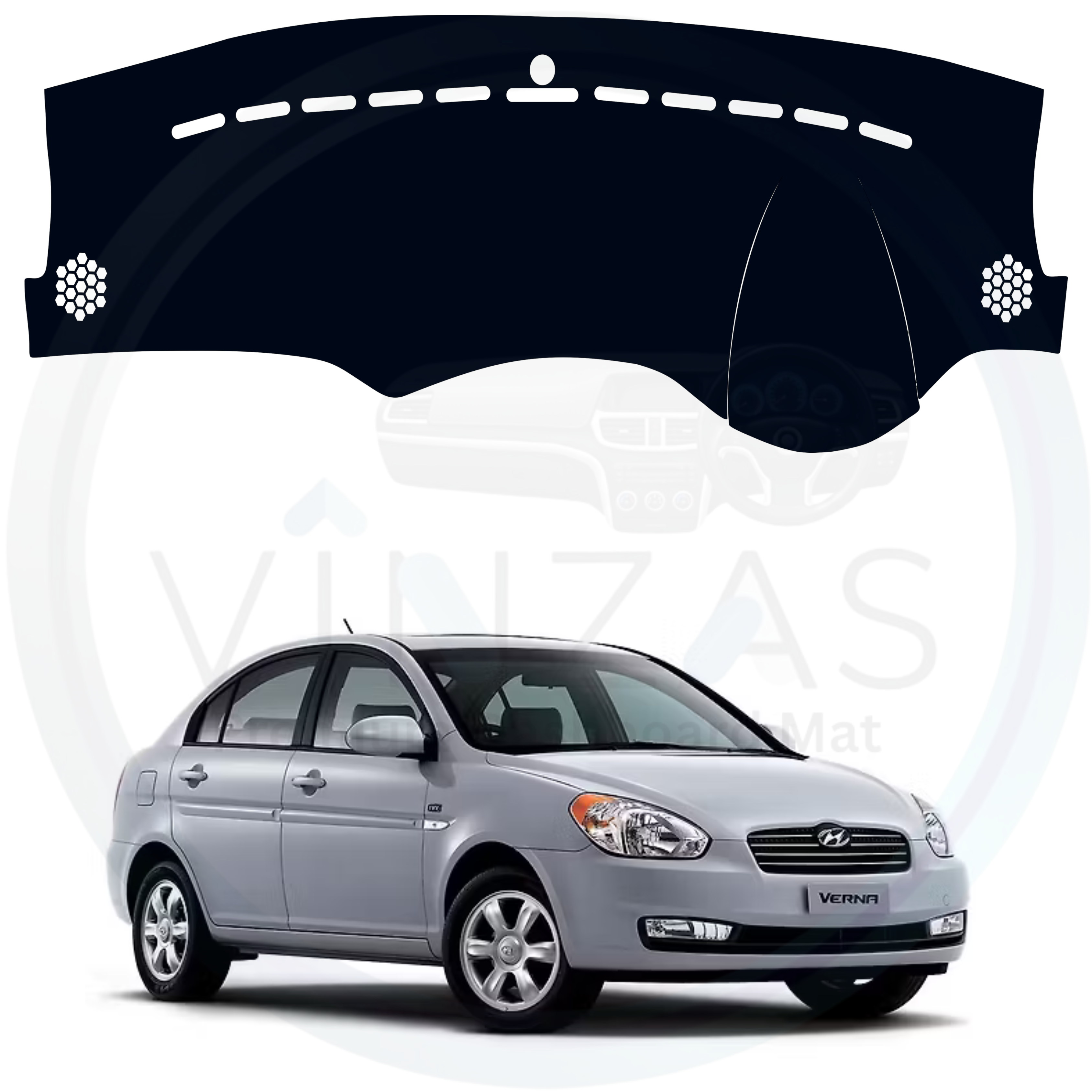 Black custom car dashboard cover For Verna 2006 To 2011

