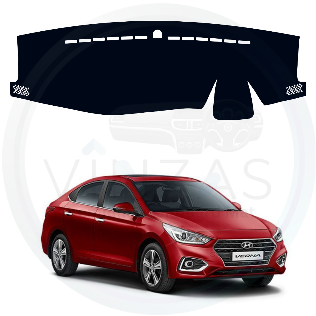 Black custom car dashboard cover For Verna 2017 To 2023
