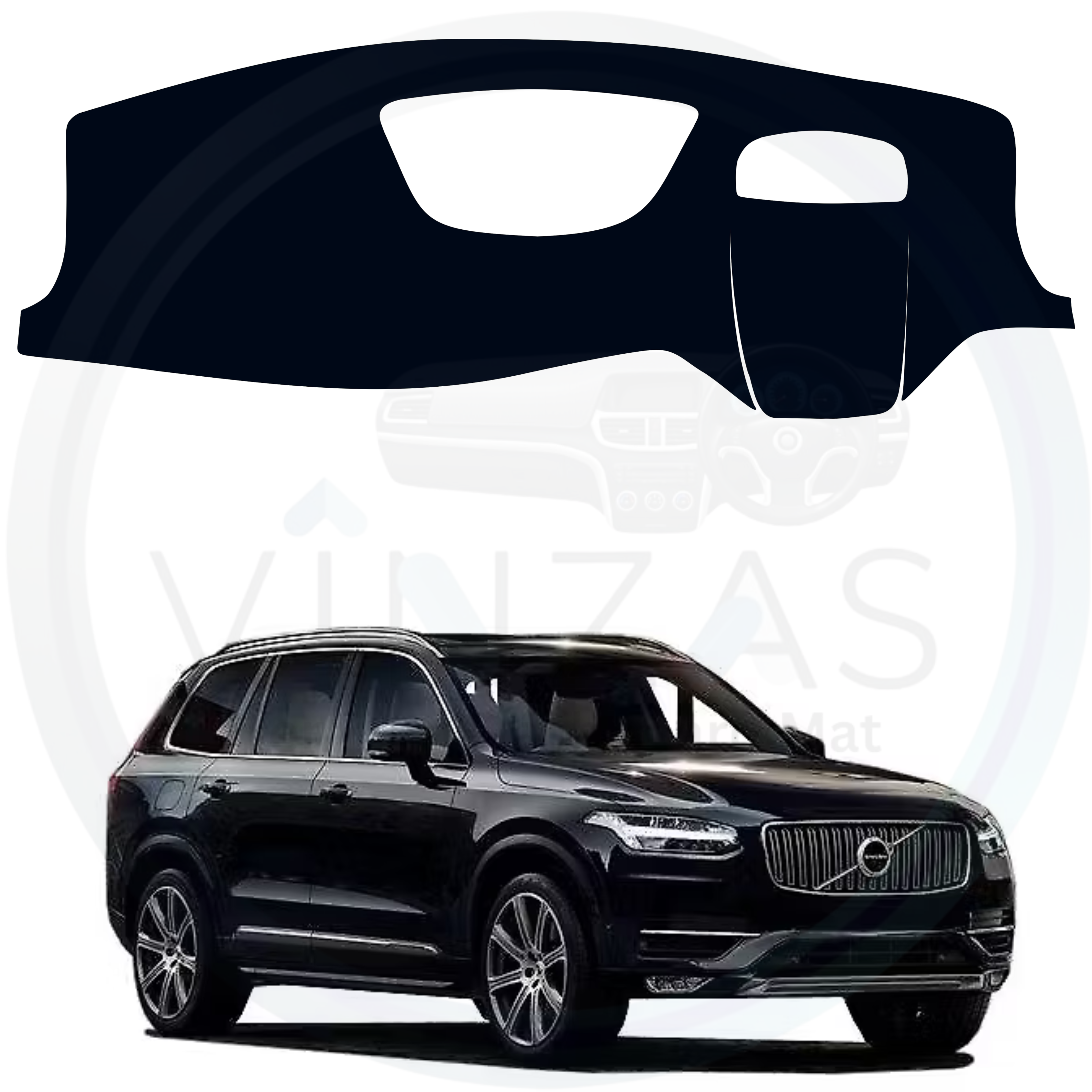 Black custom car dashboard cover For Volvo XC90